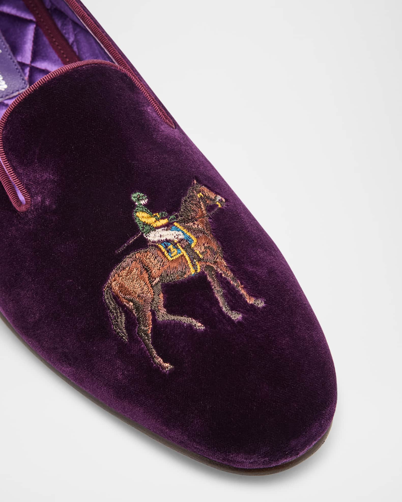 Ralph lauren velvet slippers online