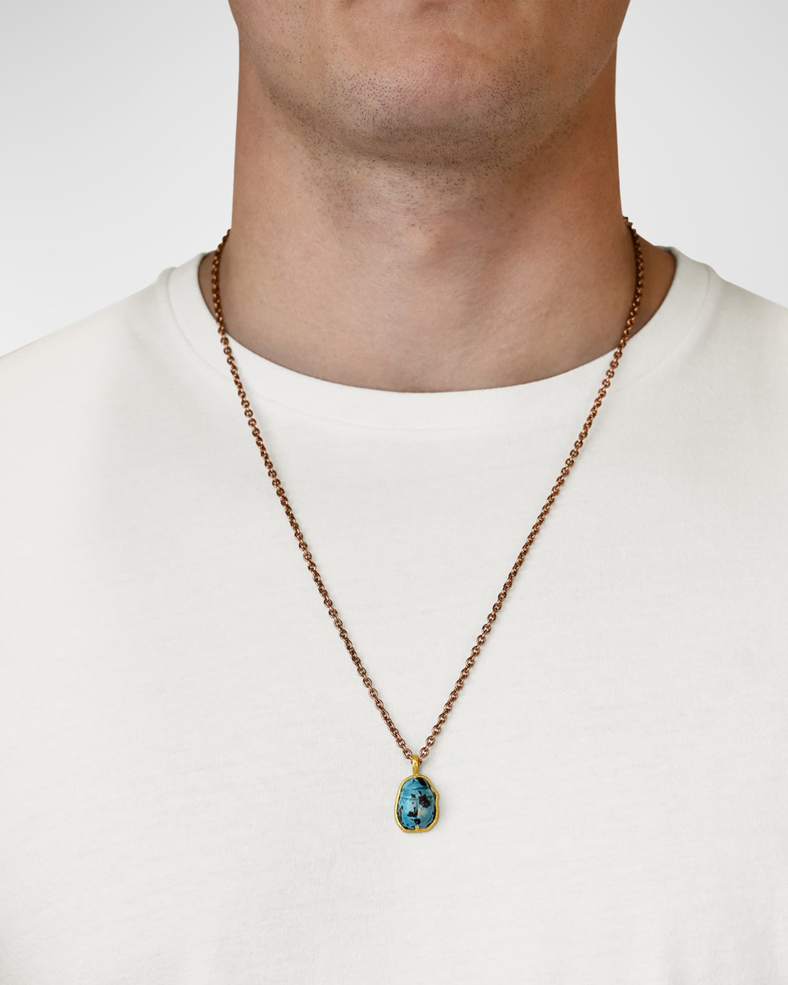 Men's 18K Yellow Gold Scarab Pendant 1