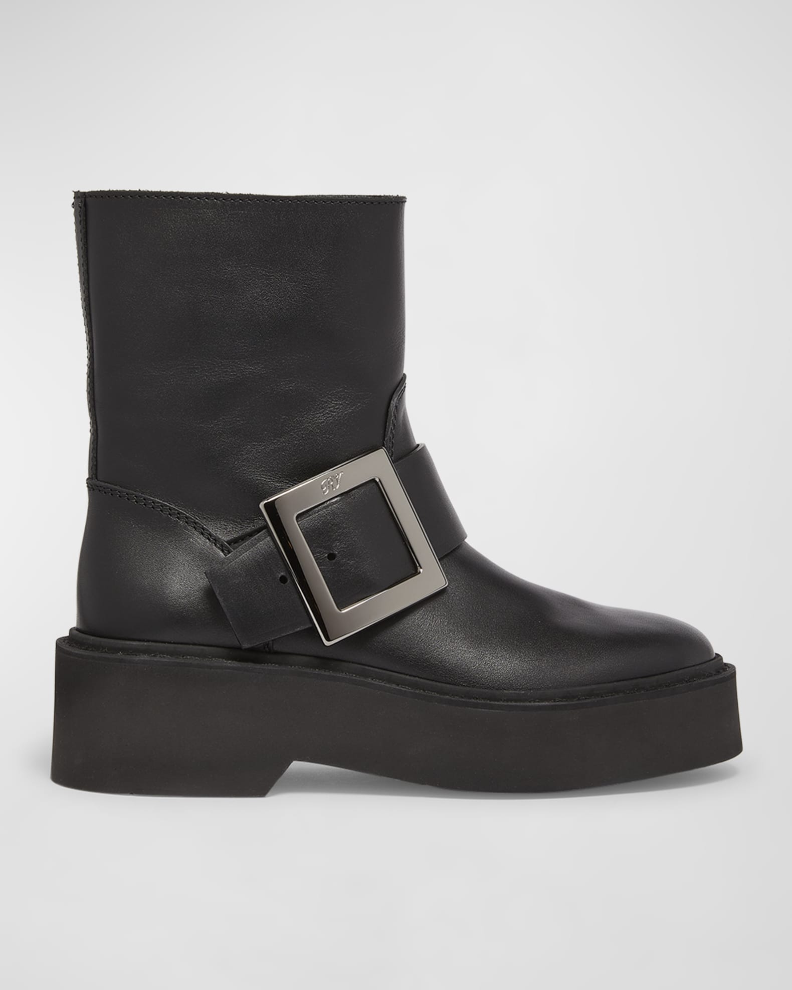 Viv Rangers Leather Buckle Moto Boots 0
