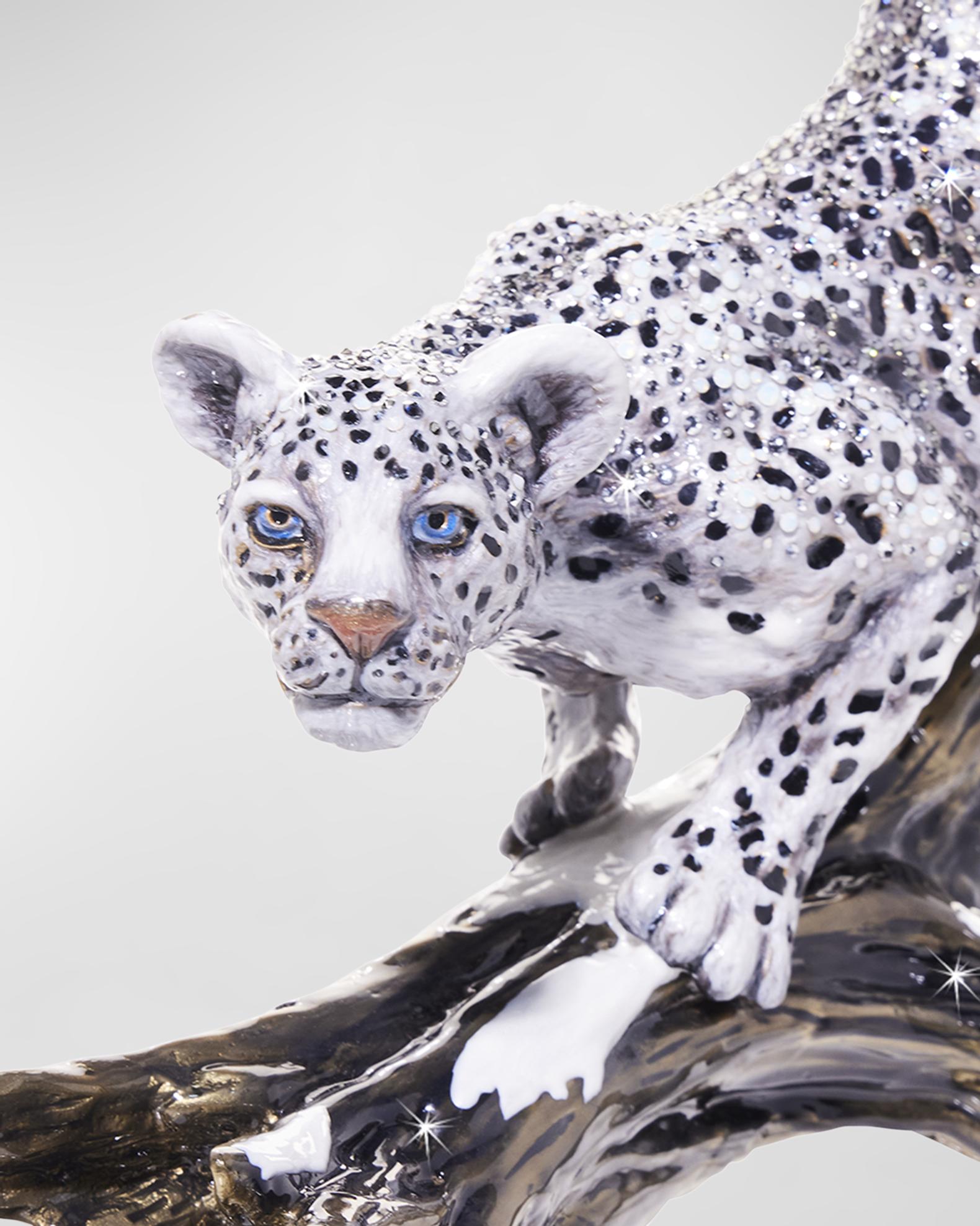 Jay Strongwater Snow Leopard Descending Branch Tabletop Object | Neiman ...