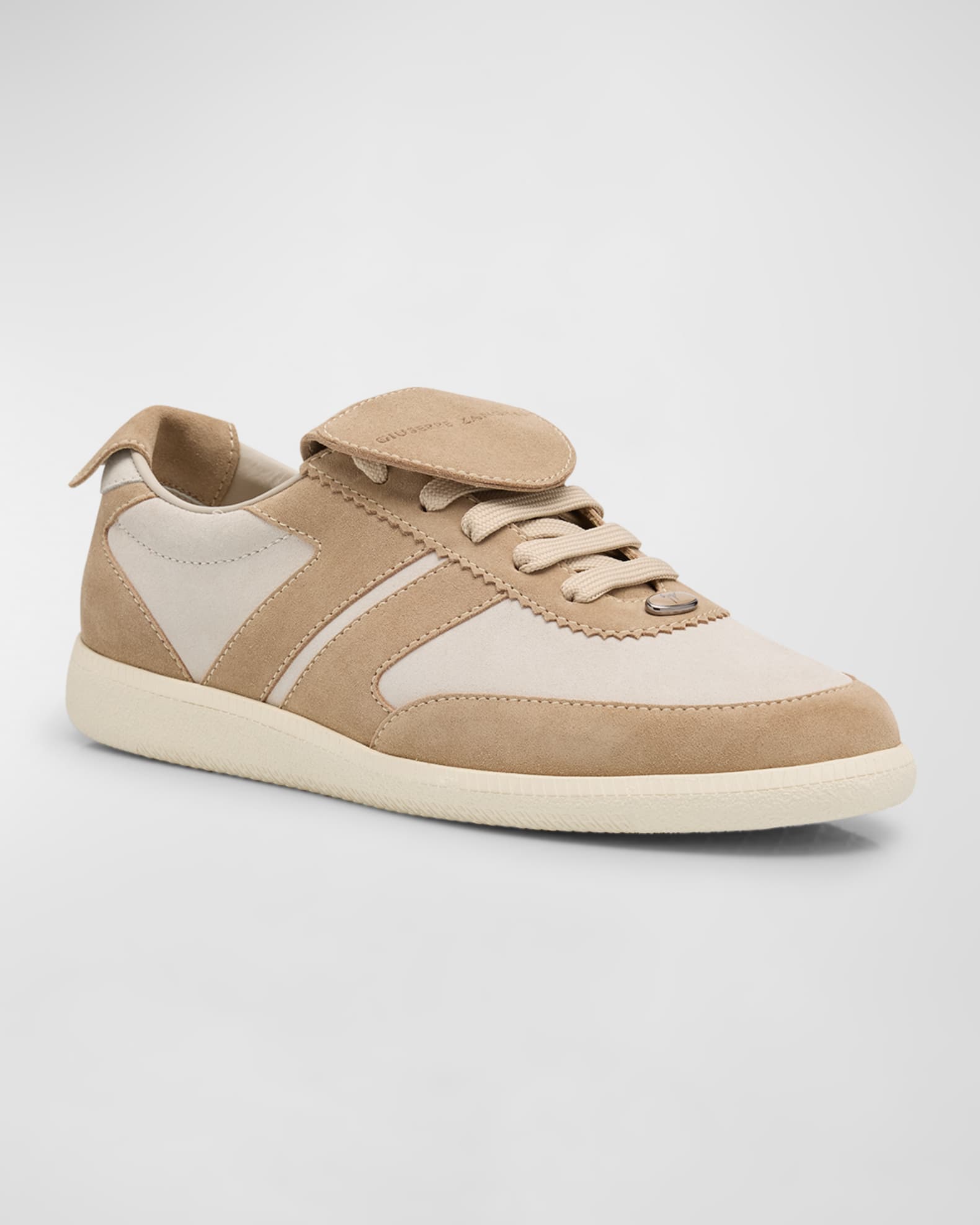 Men s Bicolor Suede Low Top Sneakers