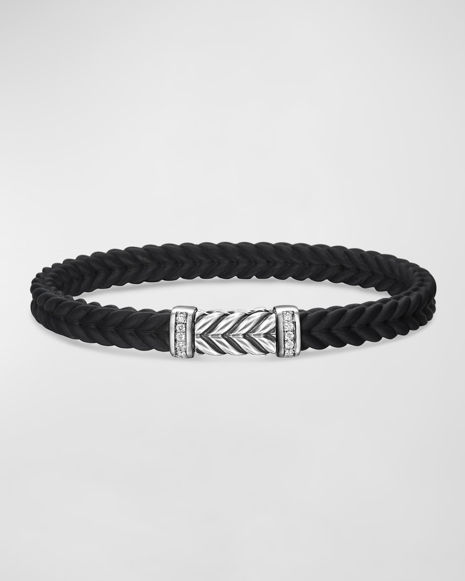 6mm Men's Chevron Rubber Bracelet 0