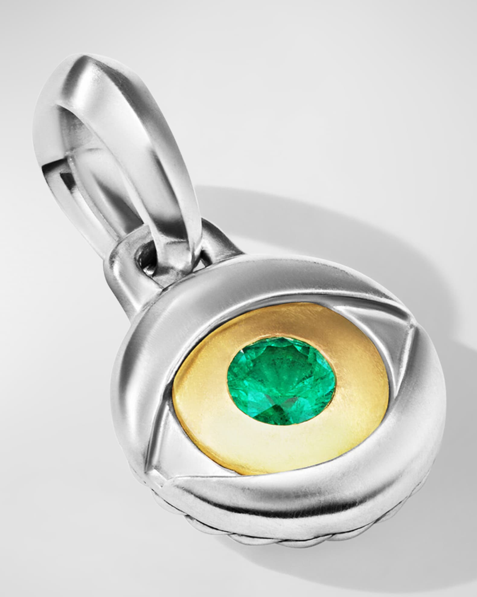 Men's Evil Eye Pendant in Silver, 11.5mm 1