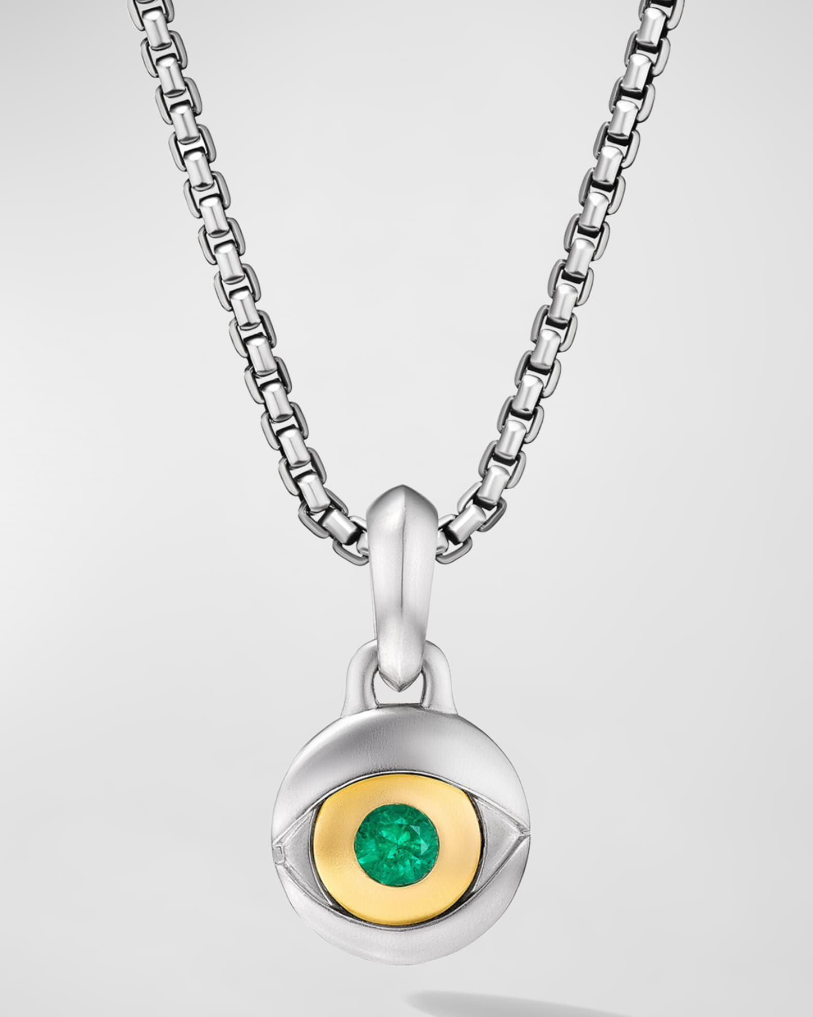 Men's Evil Eye Pendant in Silver, 11.5mm 0