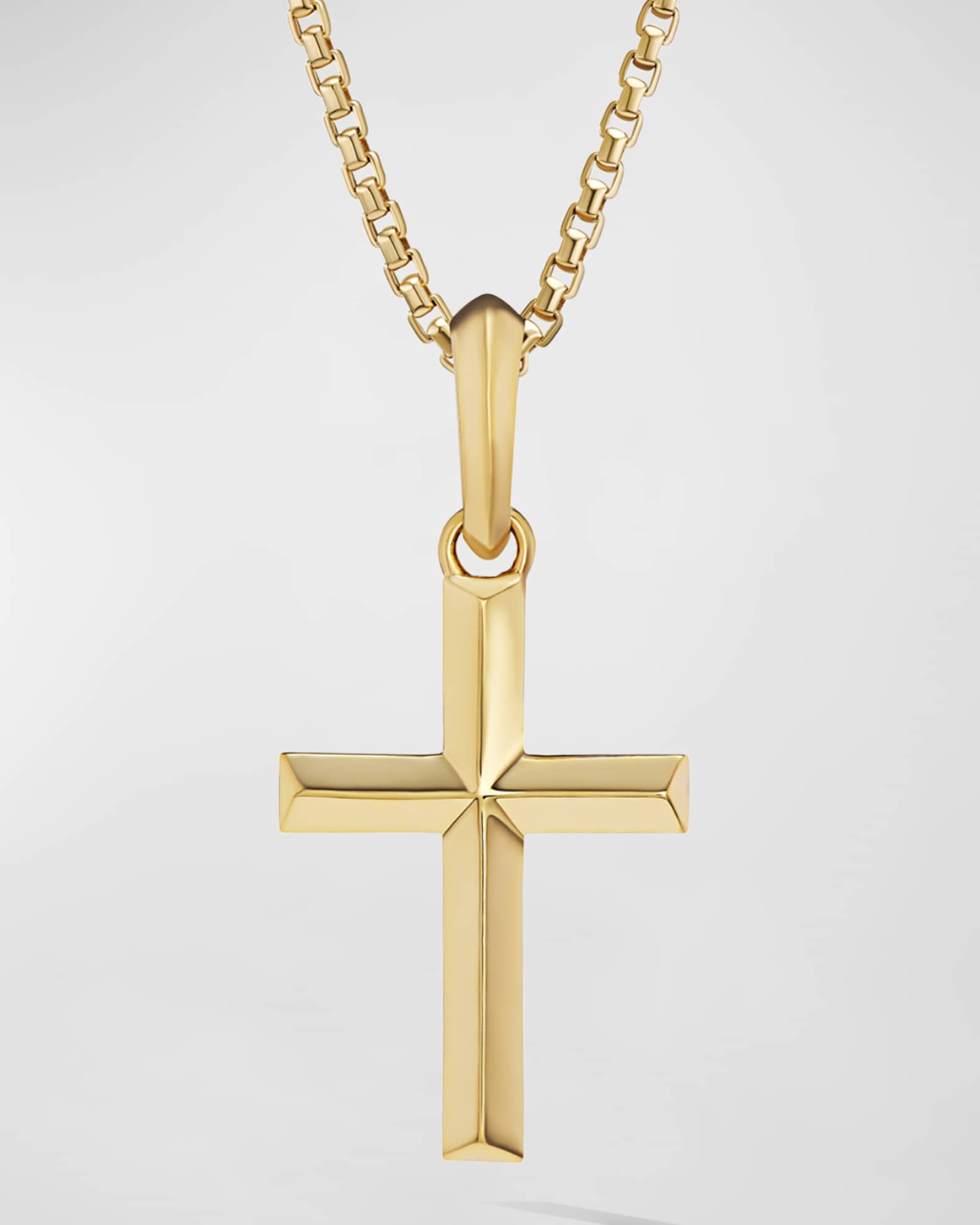 Men's Cross Pendant in 18K Gold, 24mm 1