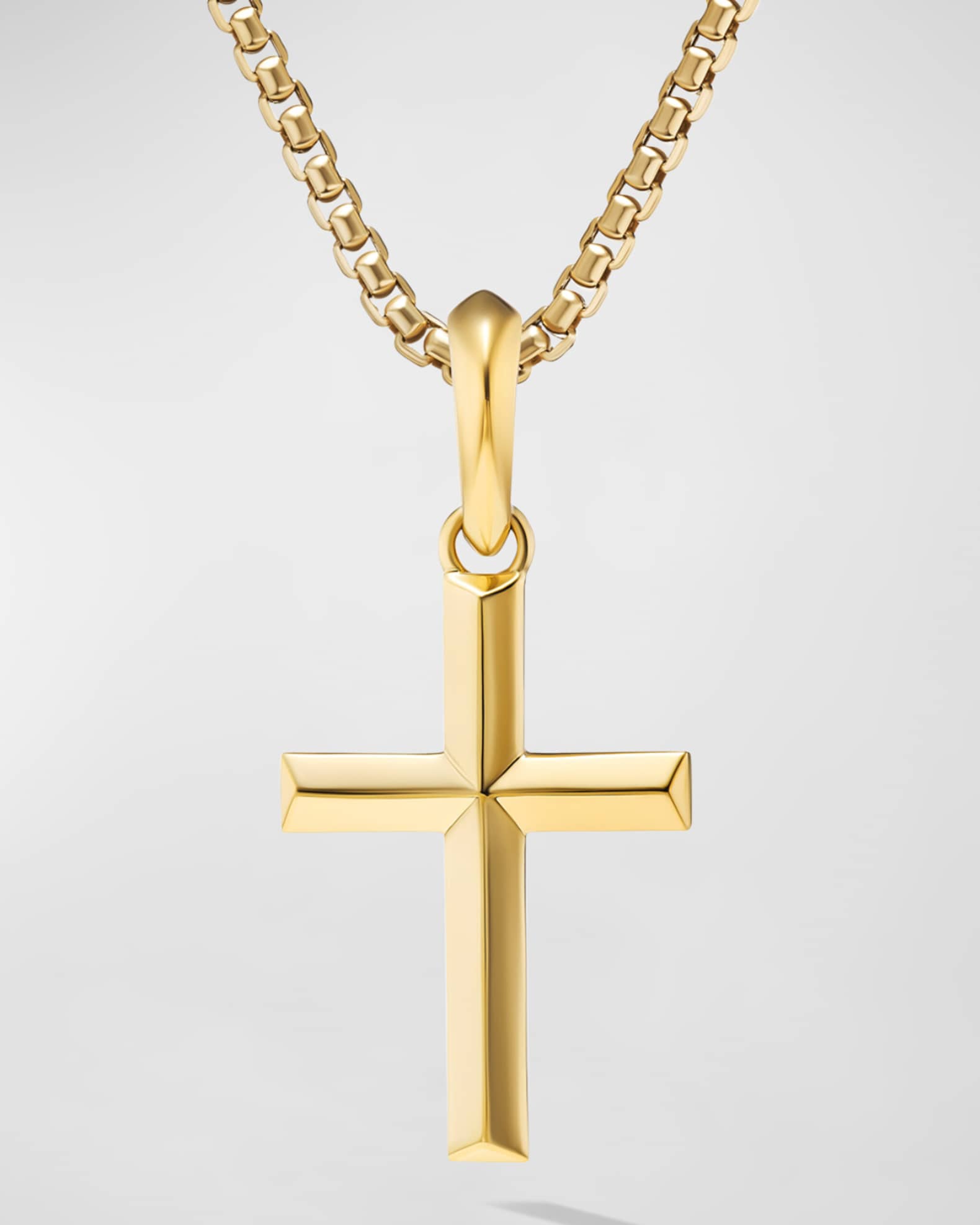 Men's Cross Pendant in 18K Gold, 24mm 0