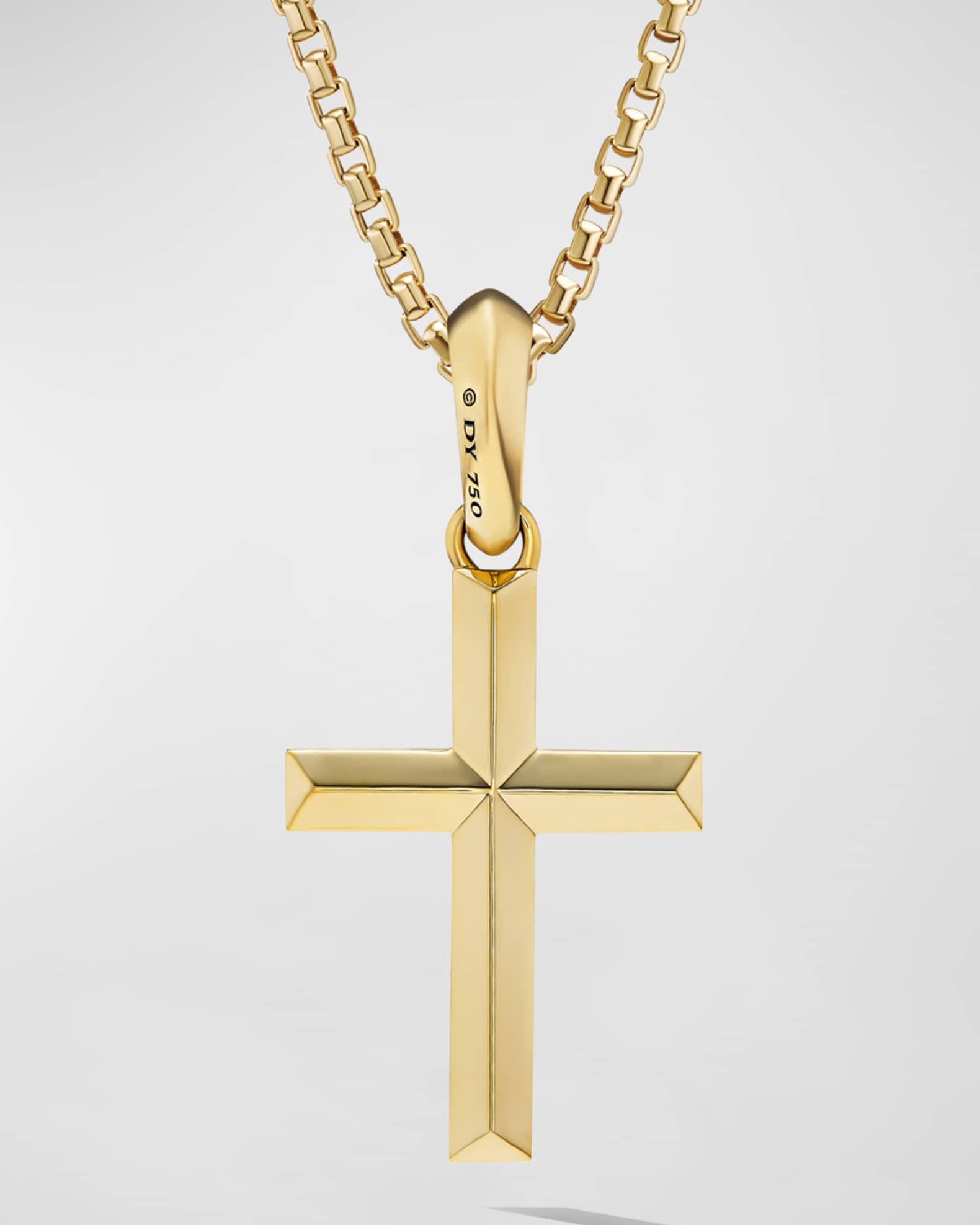 Men's Cross Pendant in 18K Gold, 24mm 1