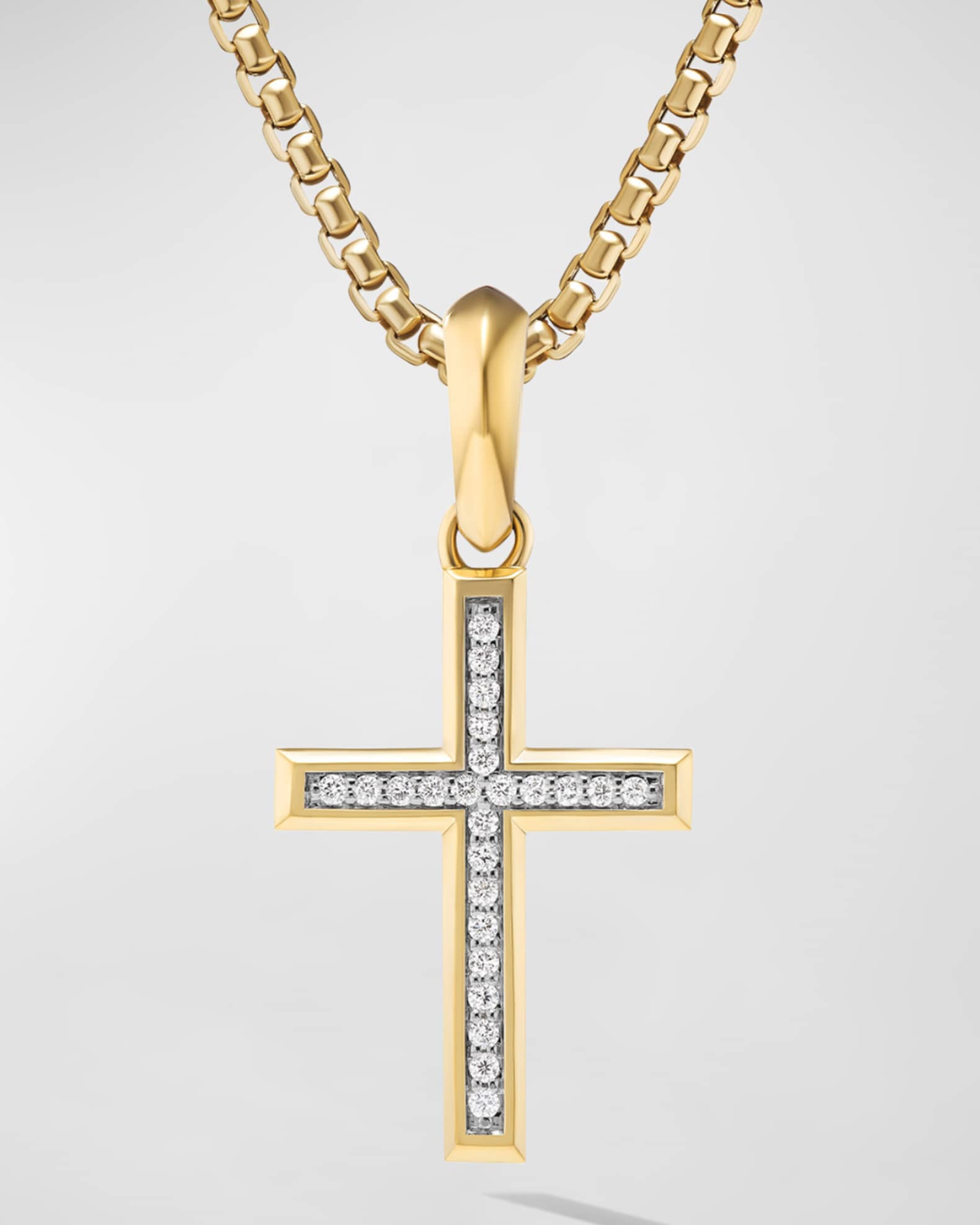Men's Cross Pendant in 18K Gold, 24mm 0