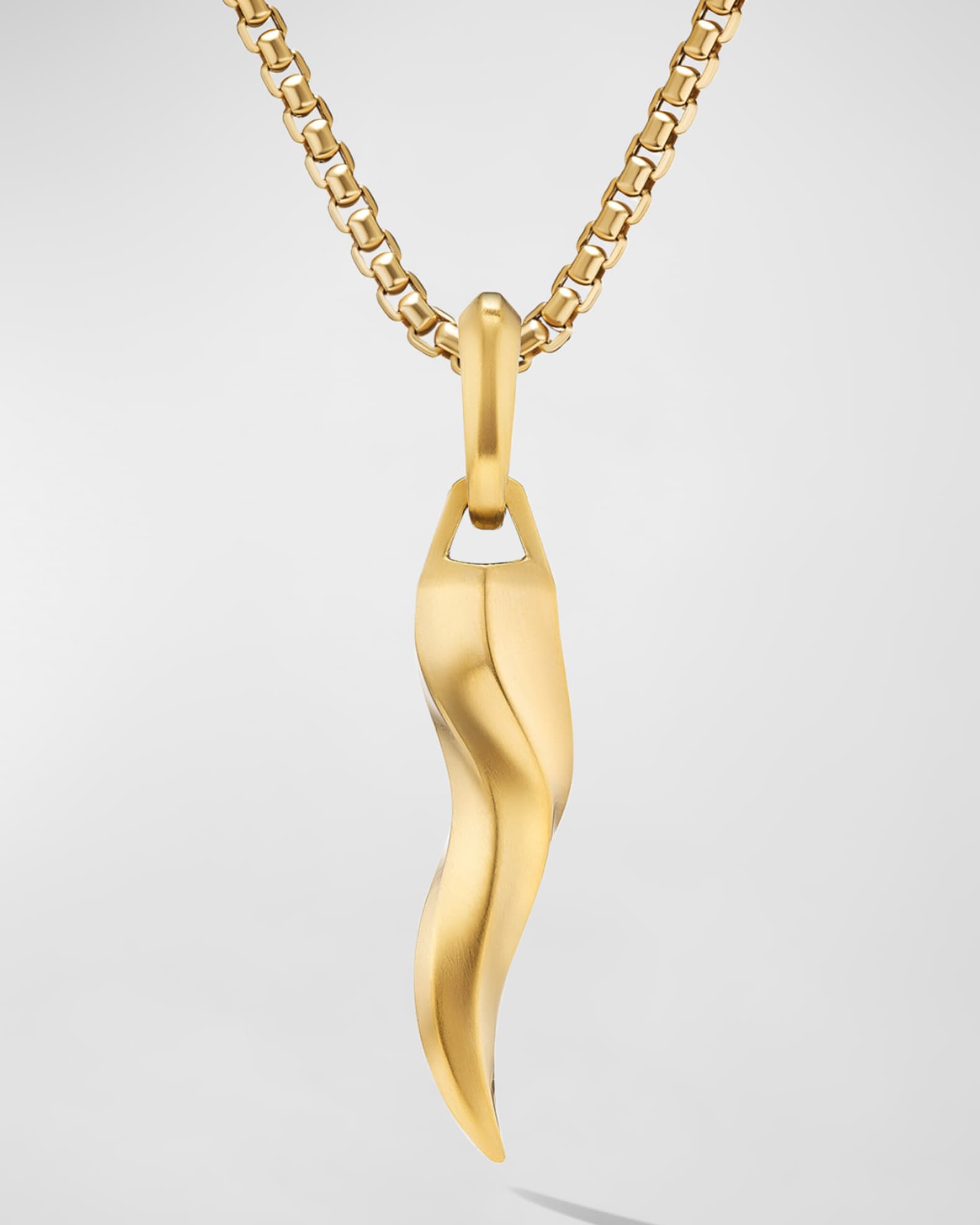 Men's Cornicello Pendant in 18K Gold, 30mm 0