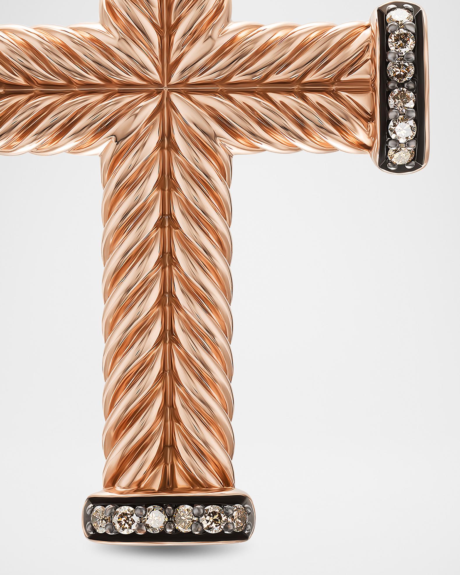 David Yurman Men's Chevron Cross Enhancer with Diamonds in 18K Rose ...