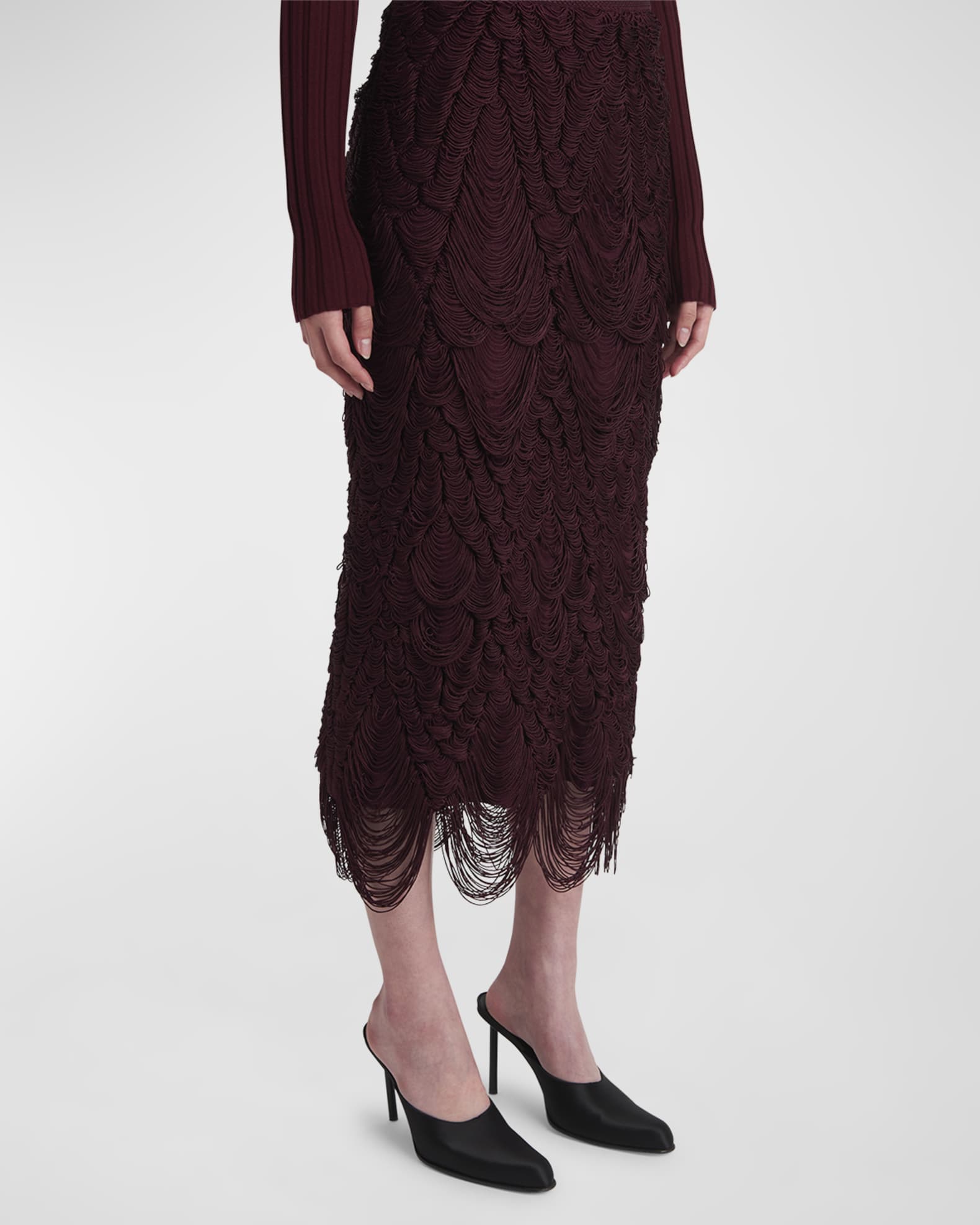 Ferragamo Macrame Midi Skirt Neiman Marcus