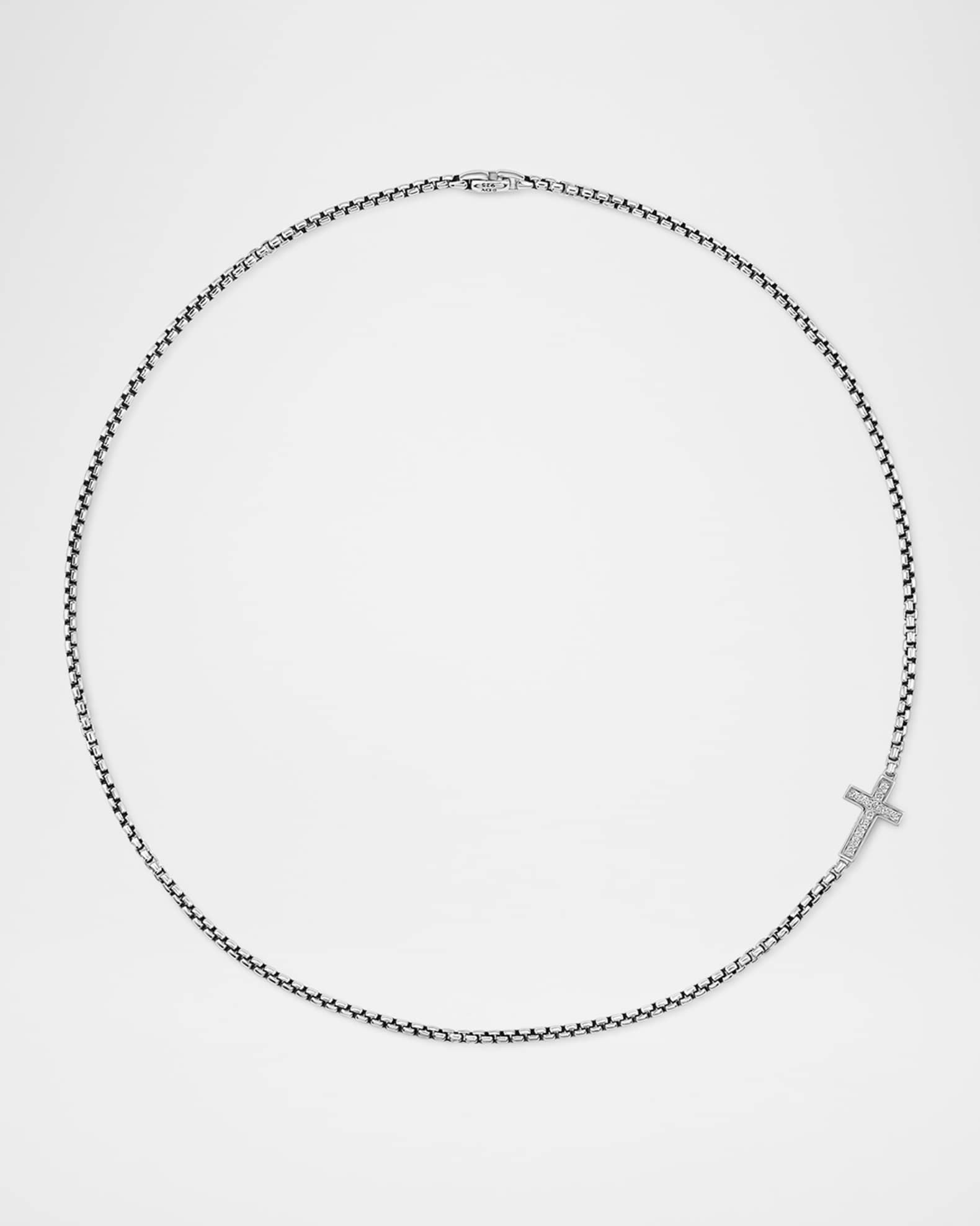 5mm Men's Cross Station Necklace, 22"L 1