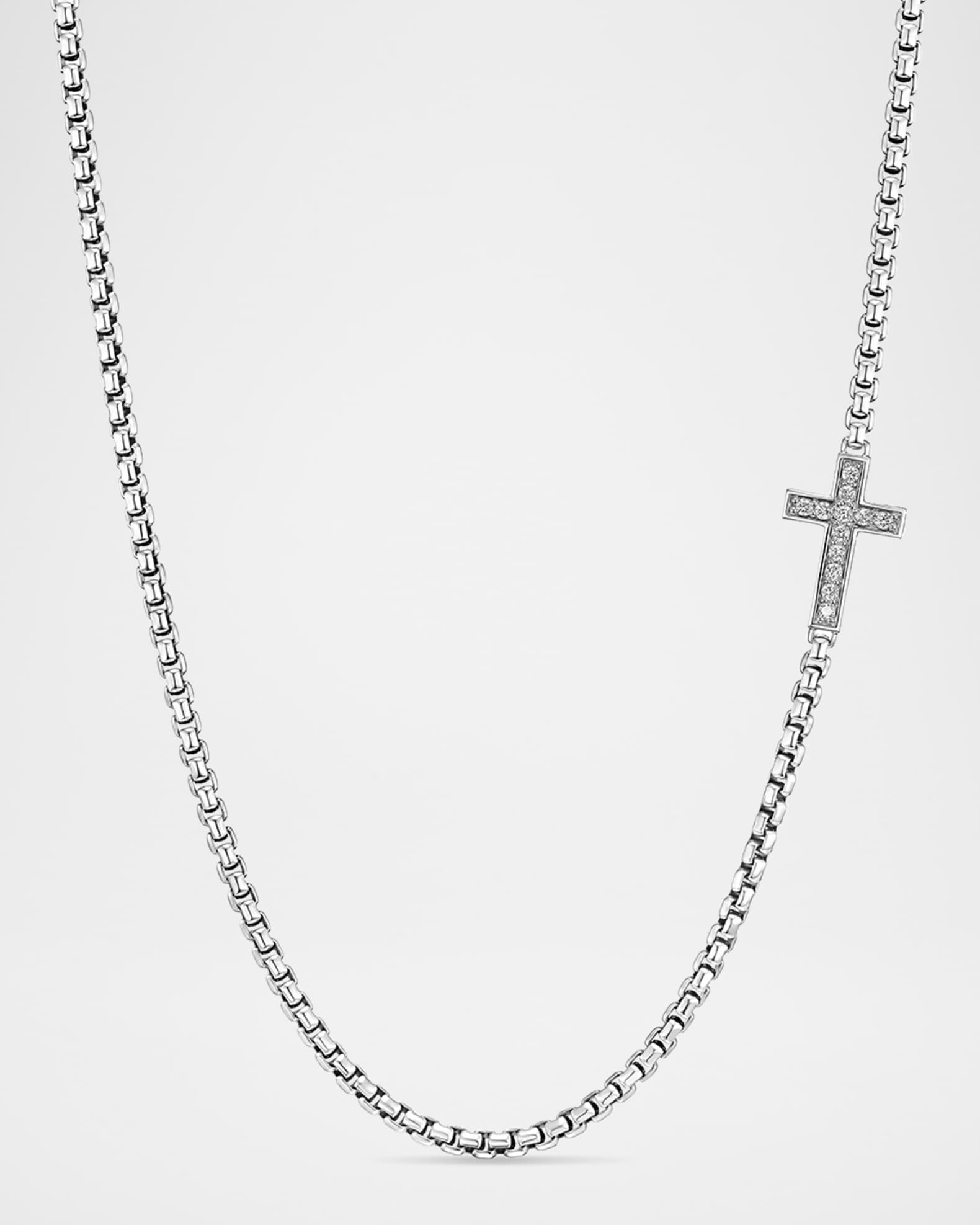 5mm Men's Cross Station Necklace, 22"L 0