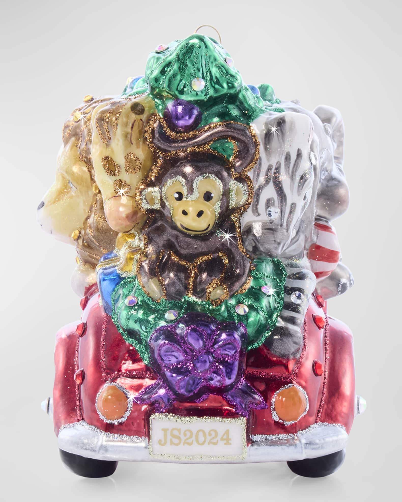 Jay Strongwater Baby's First Ride Glass Christmas Ornament | Neiman Marcus