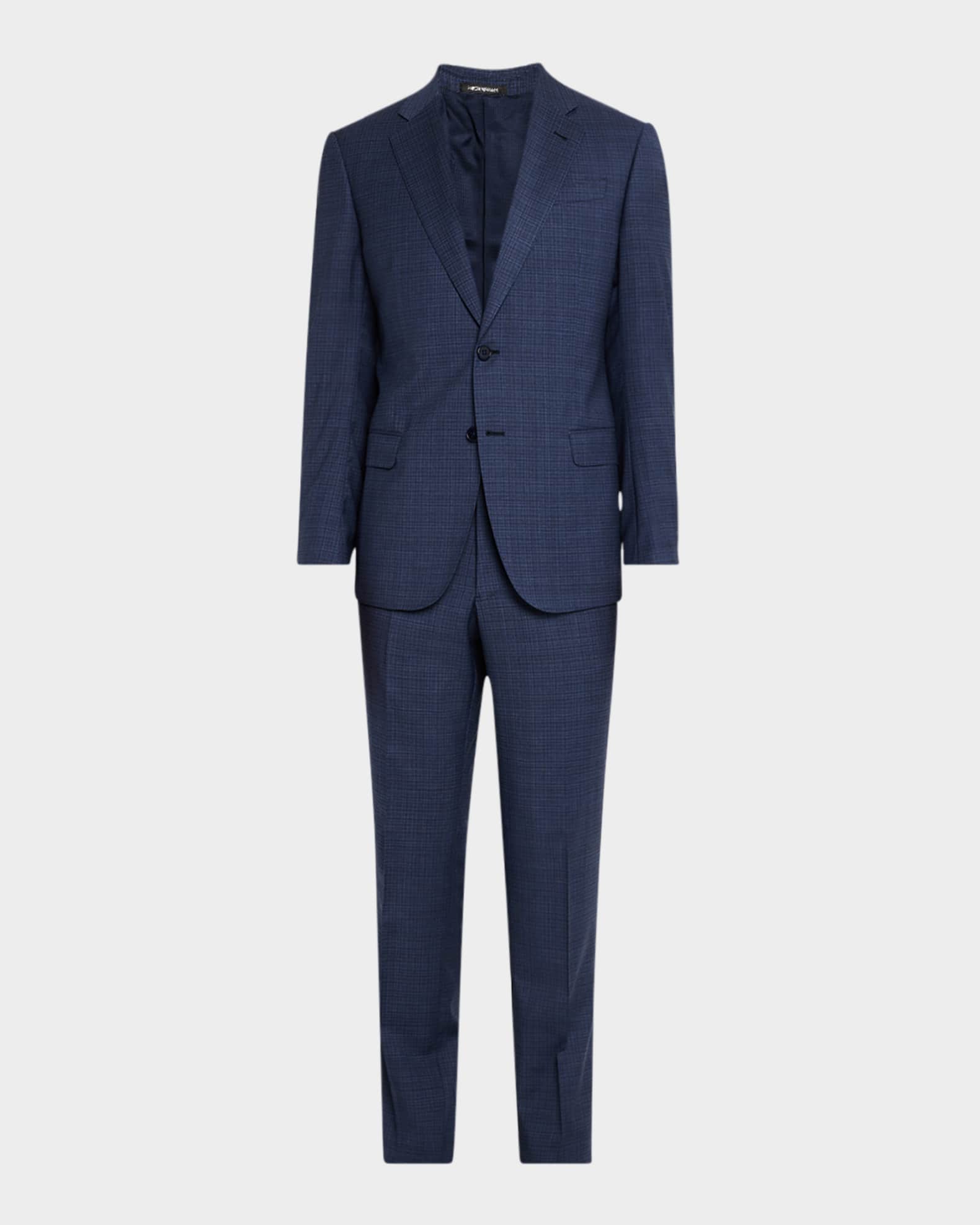 Men's Wool Micro-Windowpane Suit 0