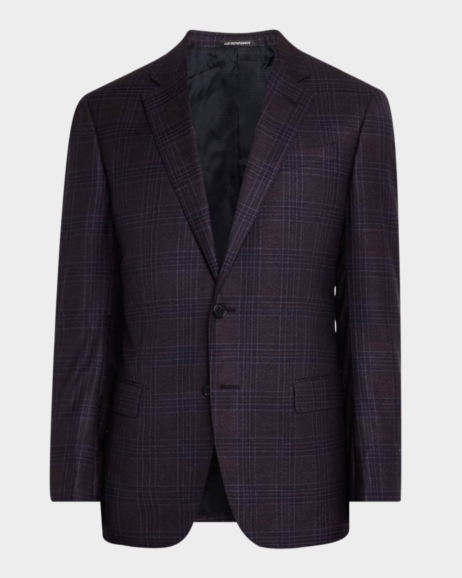 Emporio Armani Men s 130s Wool Plaid Sport Coat Neiman Marcus