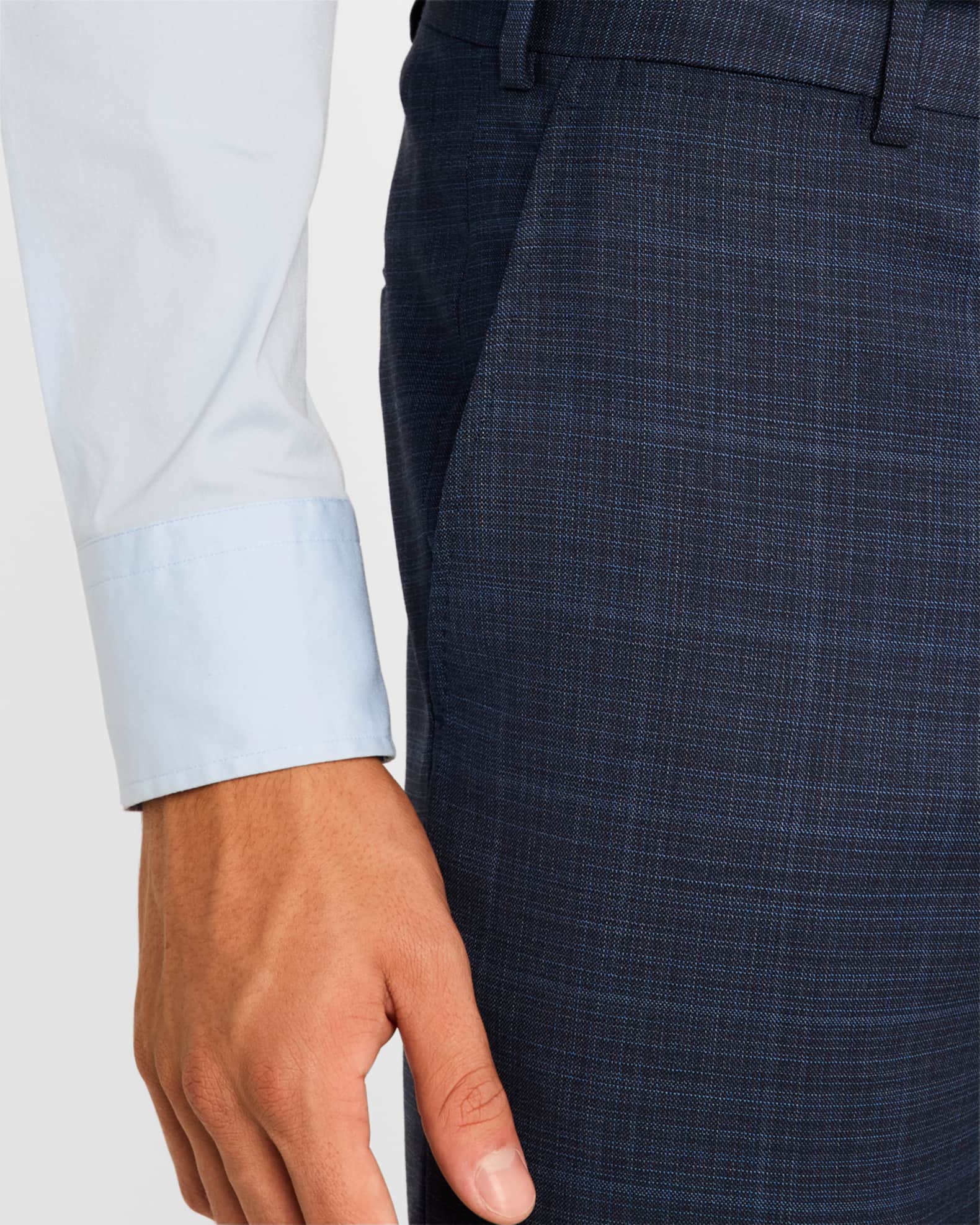 Men's Wool Stretch Windowpane Suit 1