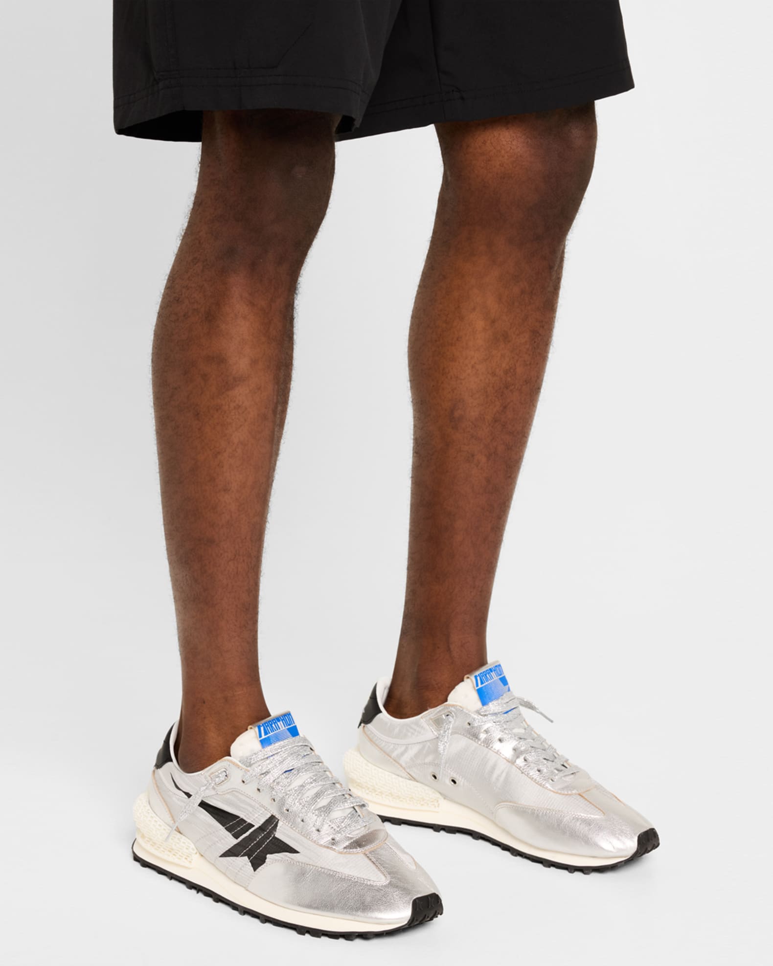 Men's Marathon Nylon and Leather Low-Top Sneakers 1