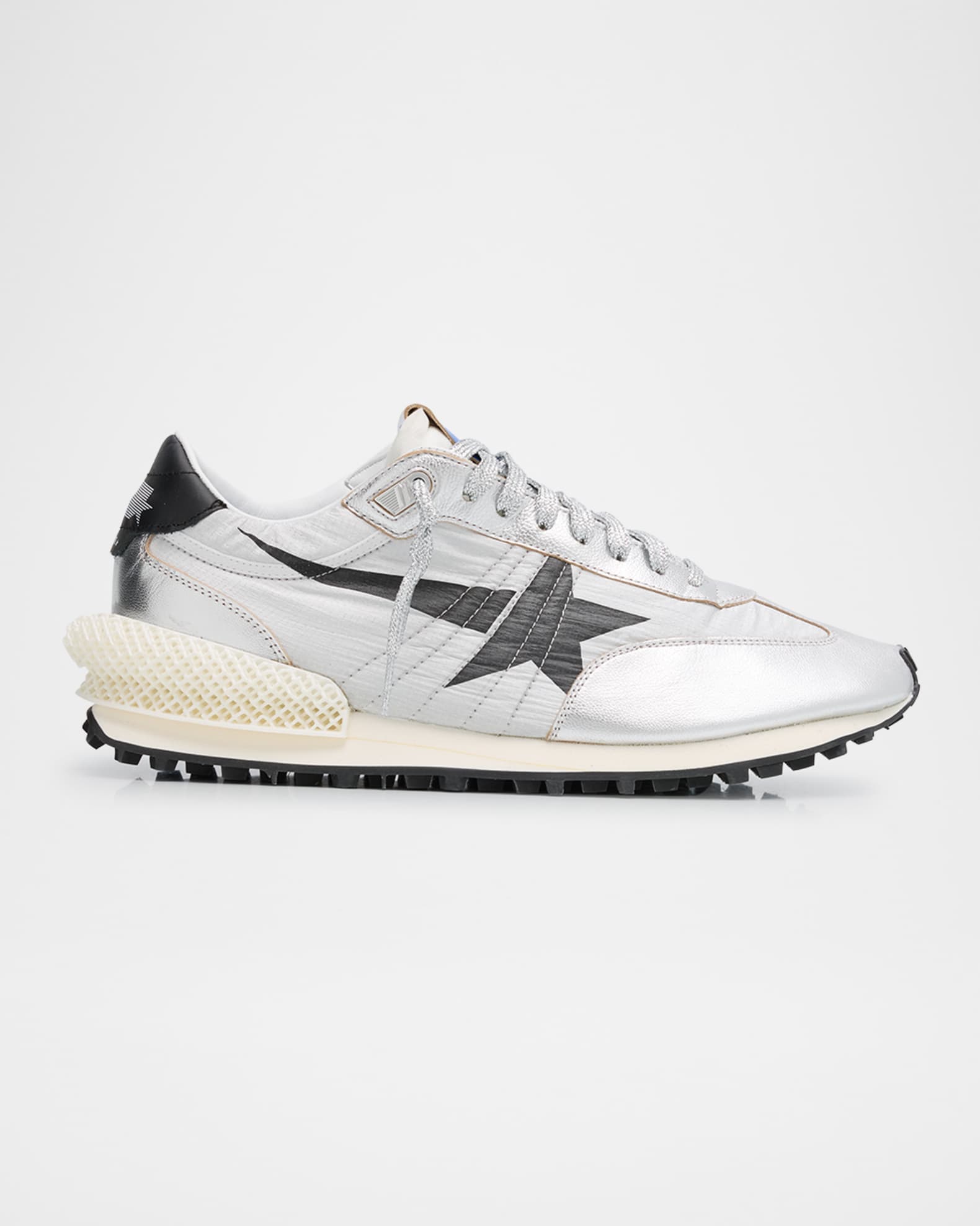 Men's Marathon Nylon and Leather Low-Top Sneakers 0