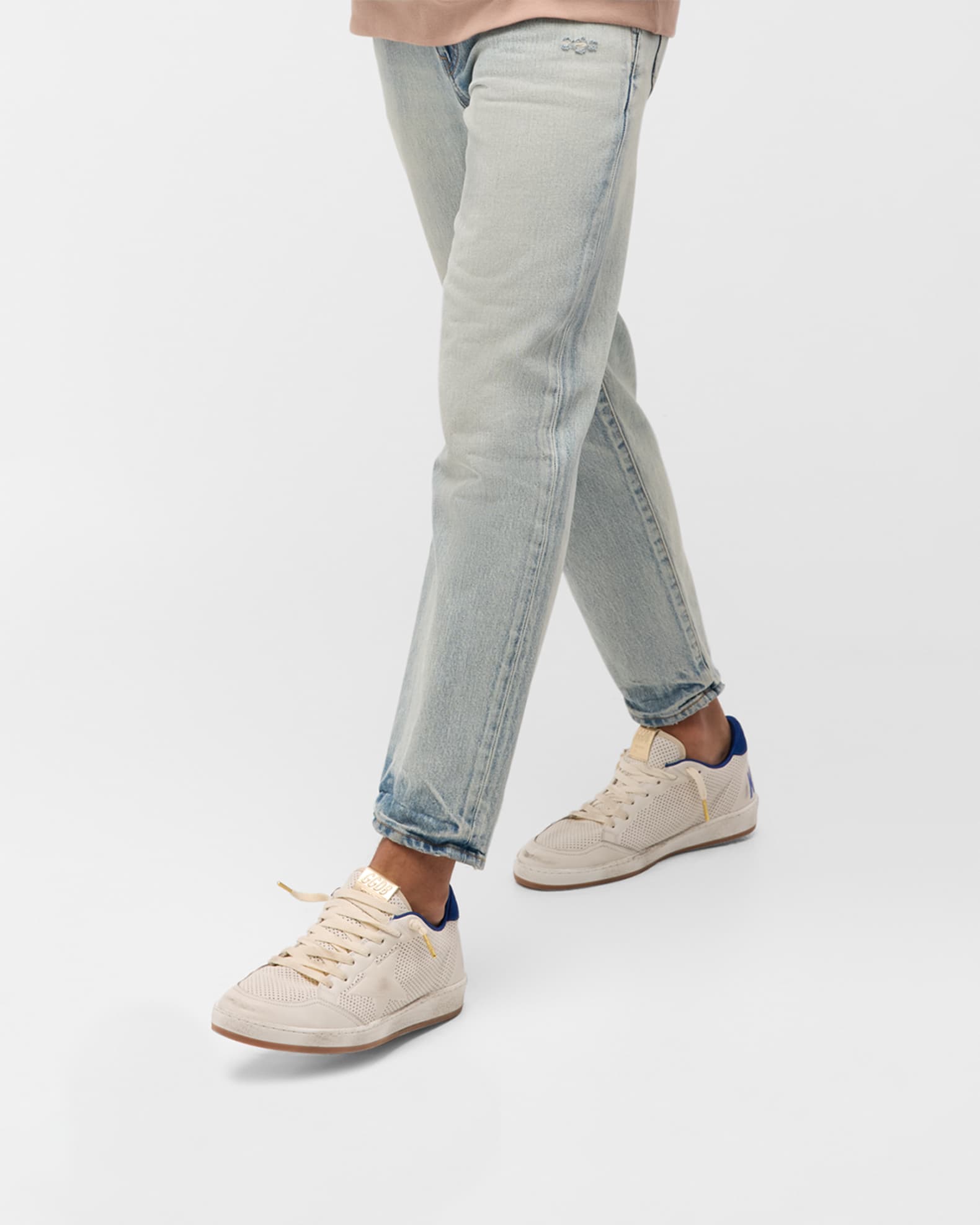 Men's Ball Star Perforated Leather Low-Top Sneakers  1