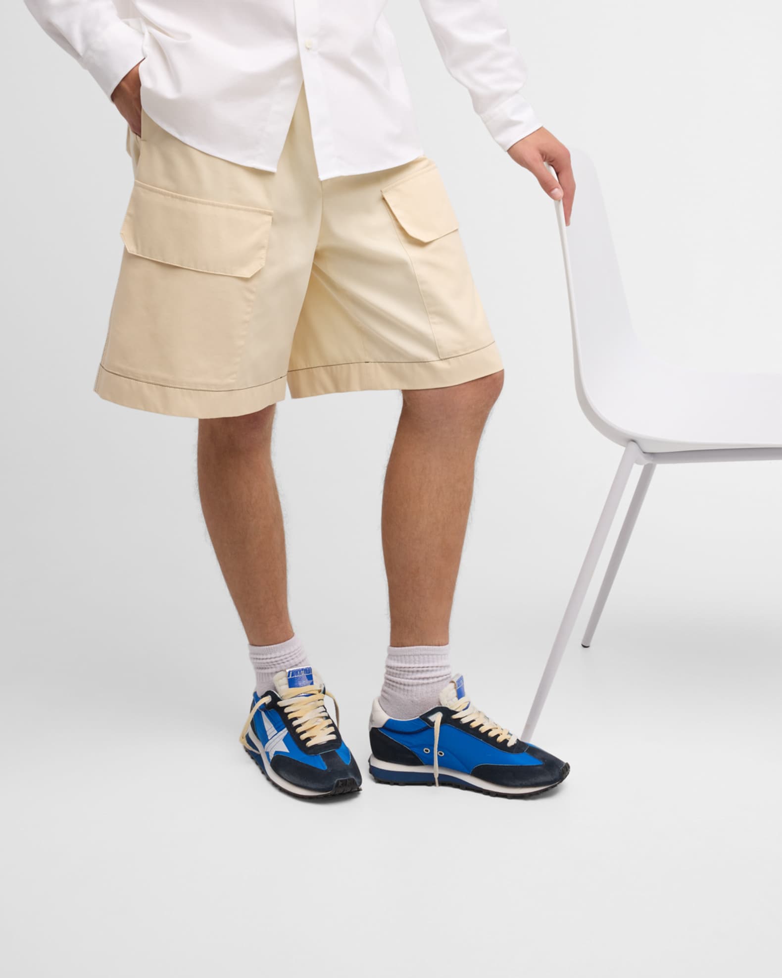 Men's Marathon Nylon and Suede Low-Top Sneakers 1