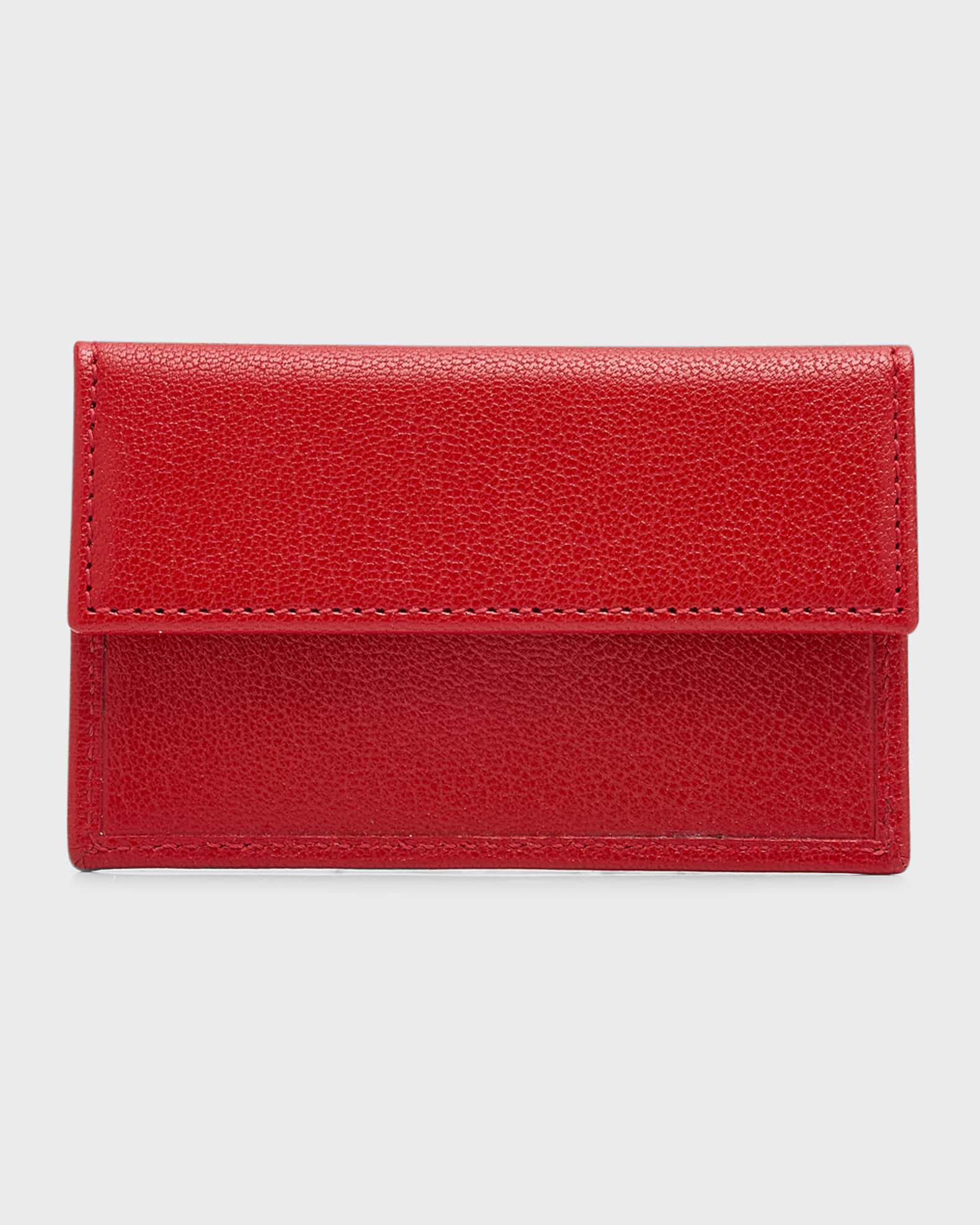 THE ROW Flap Card Case in Shiny Kid Leather