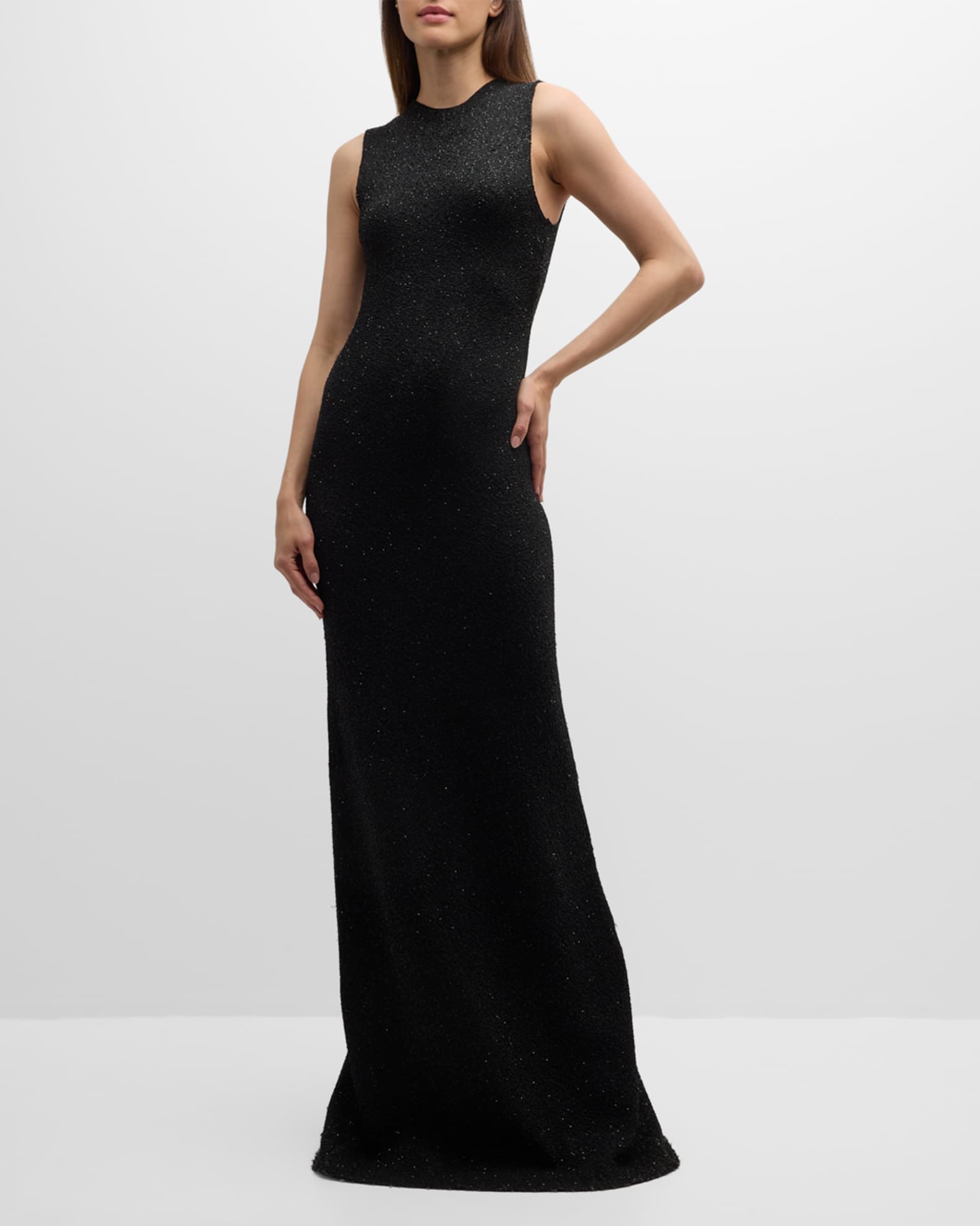 Sequin Embellished Column Gown 1