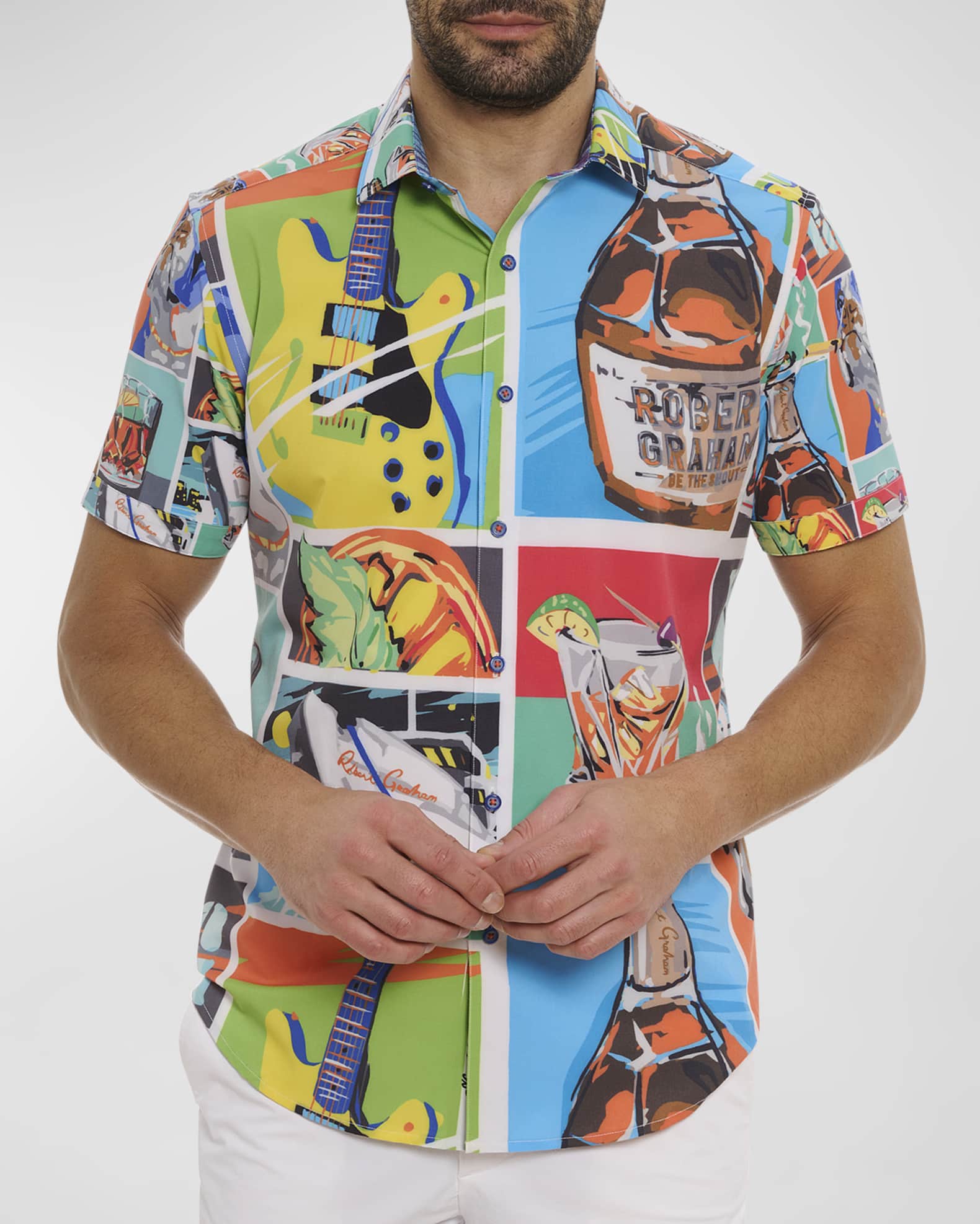 Robert Graham Men s Fiesta De Verano Short Sleeve Shirt Neiman Marcus