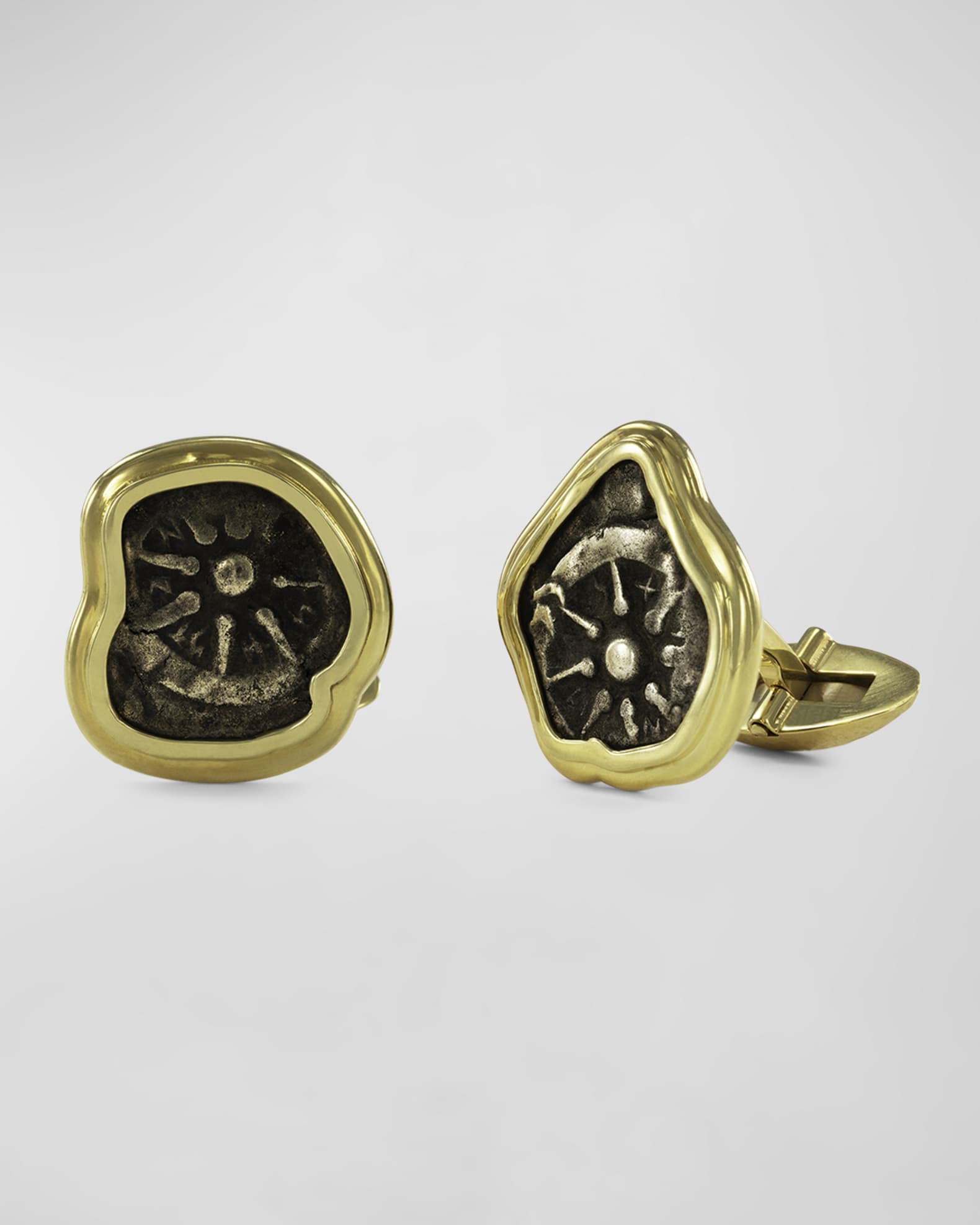 Men's 18K Yellow Gold Widow's Mite Coin Cufflinks 0
