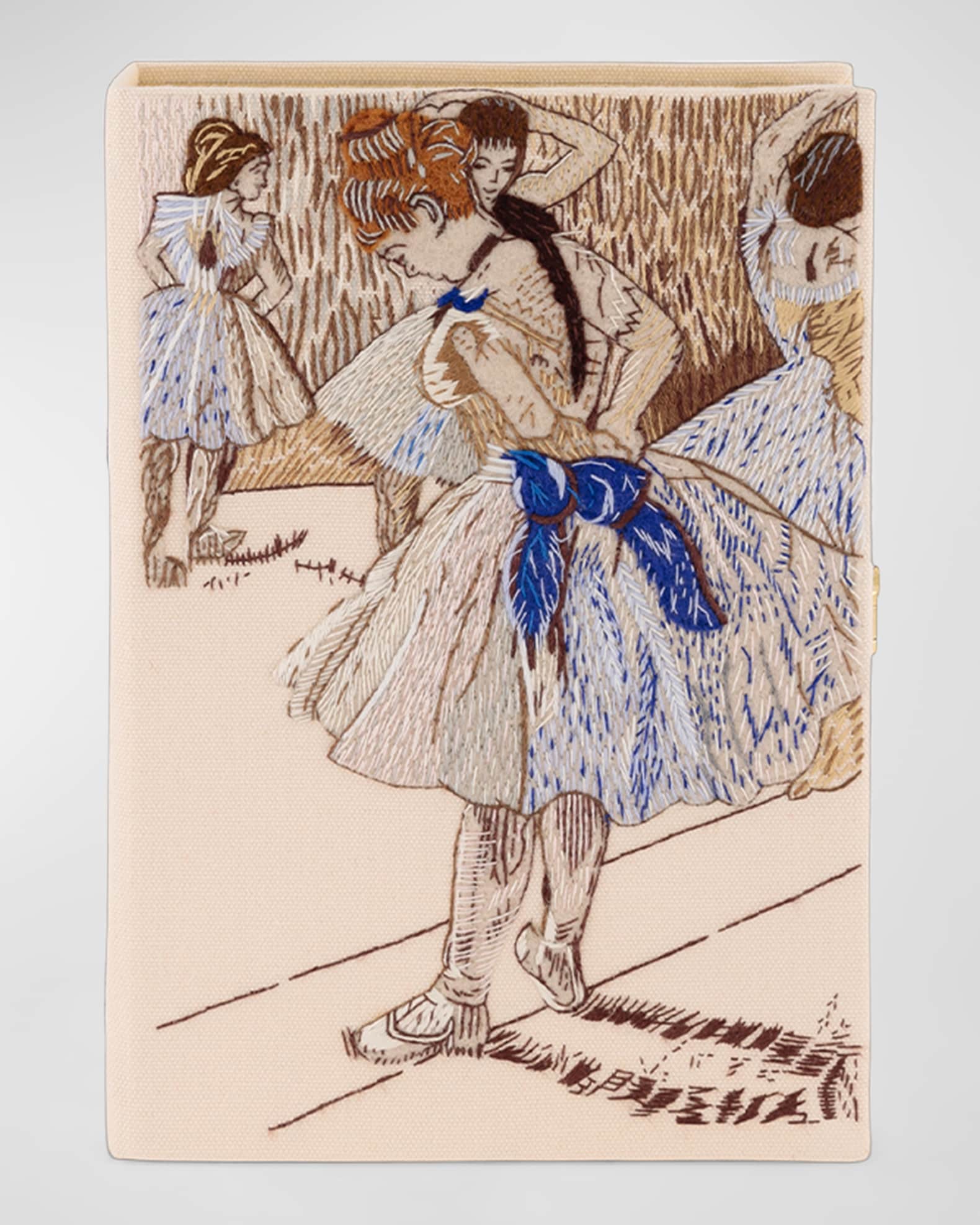 Olympia Le Tan Degas Ballerina Nacre Book Clutch Bag Women s Clutches Small Handbags Clutches Pouches Wristlets