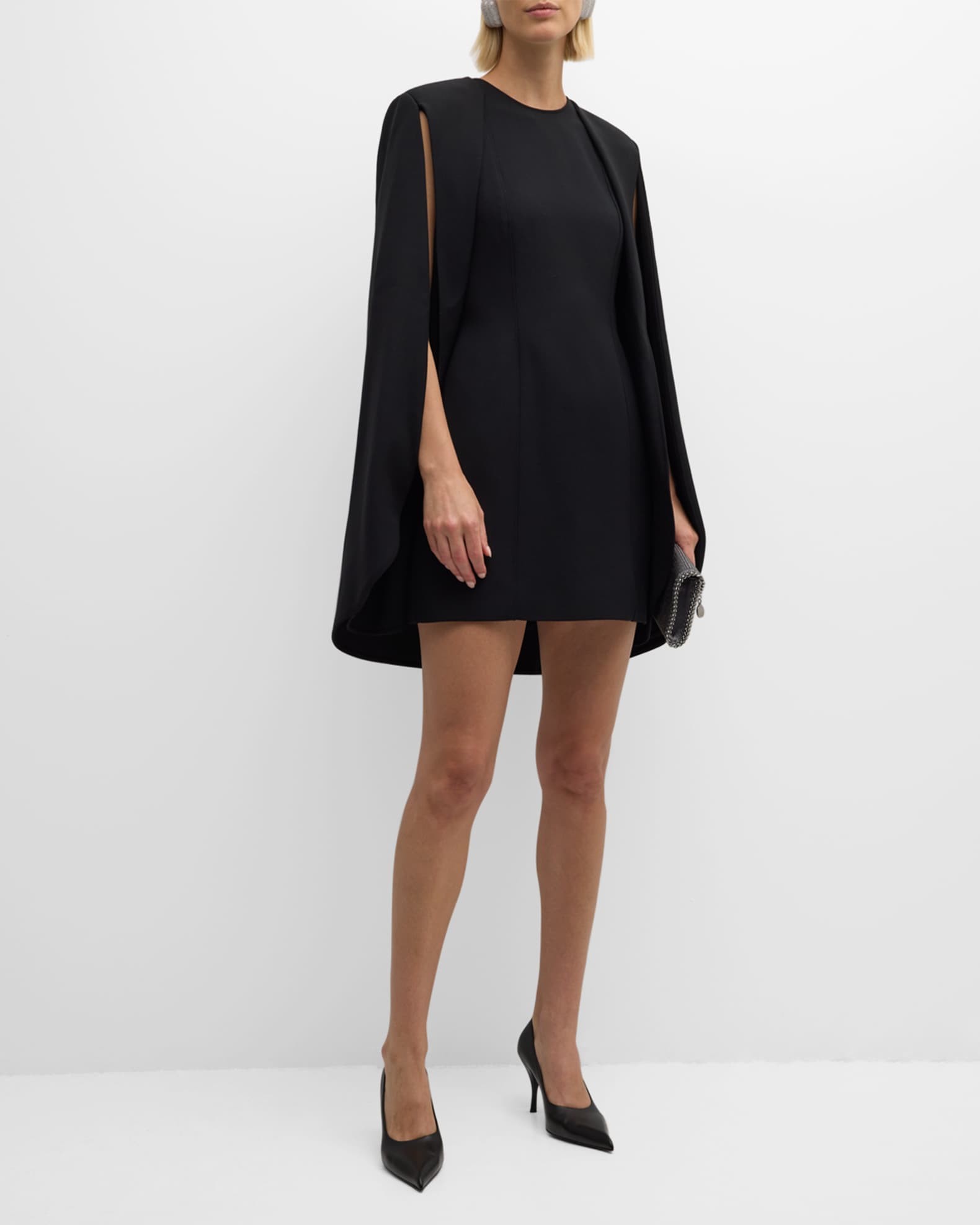 ワンピース Stella McCartney Cape mini dress Stella McCartney Structured Cape Mini Dress | Neiman Marcus