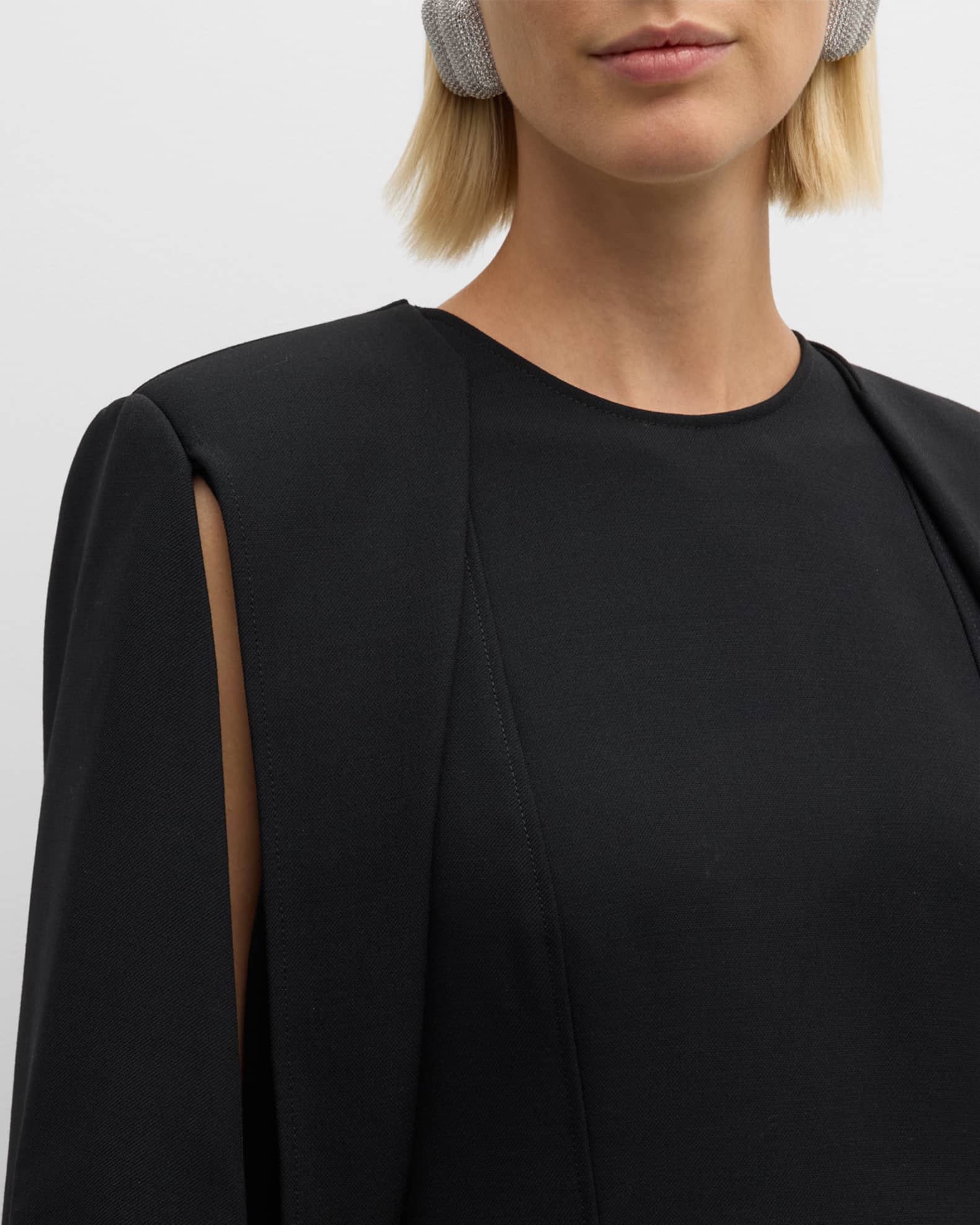 Stella McCartney Structured Cape Mini Dress | Neiman Marcus
