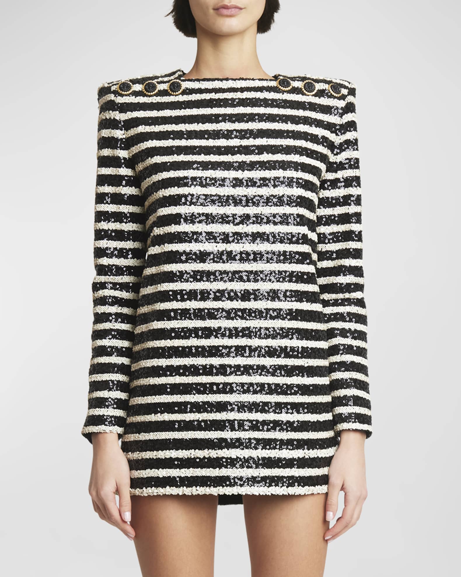 Balmain striped dress clearance