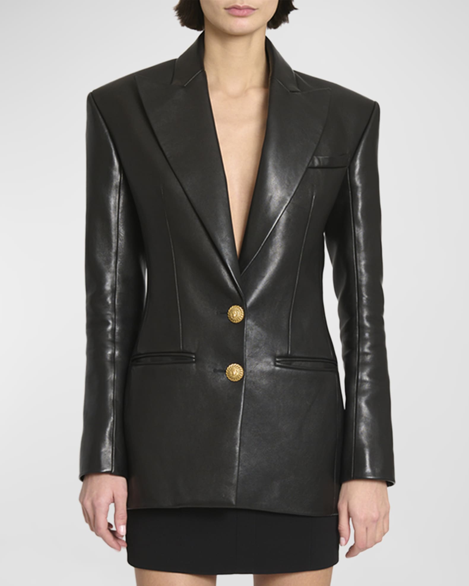 Balmain blazer leather 2025