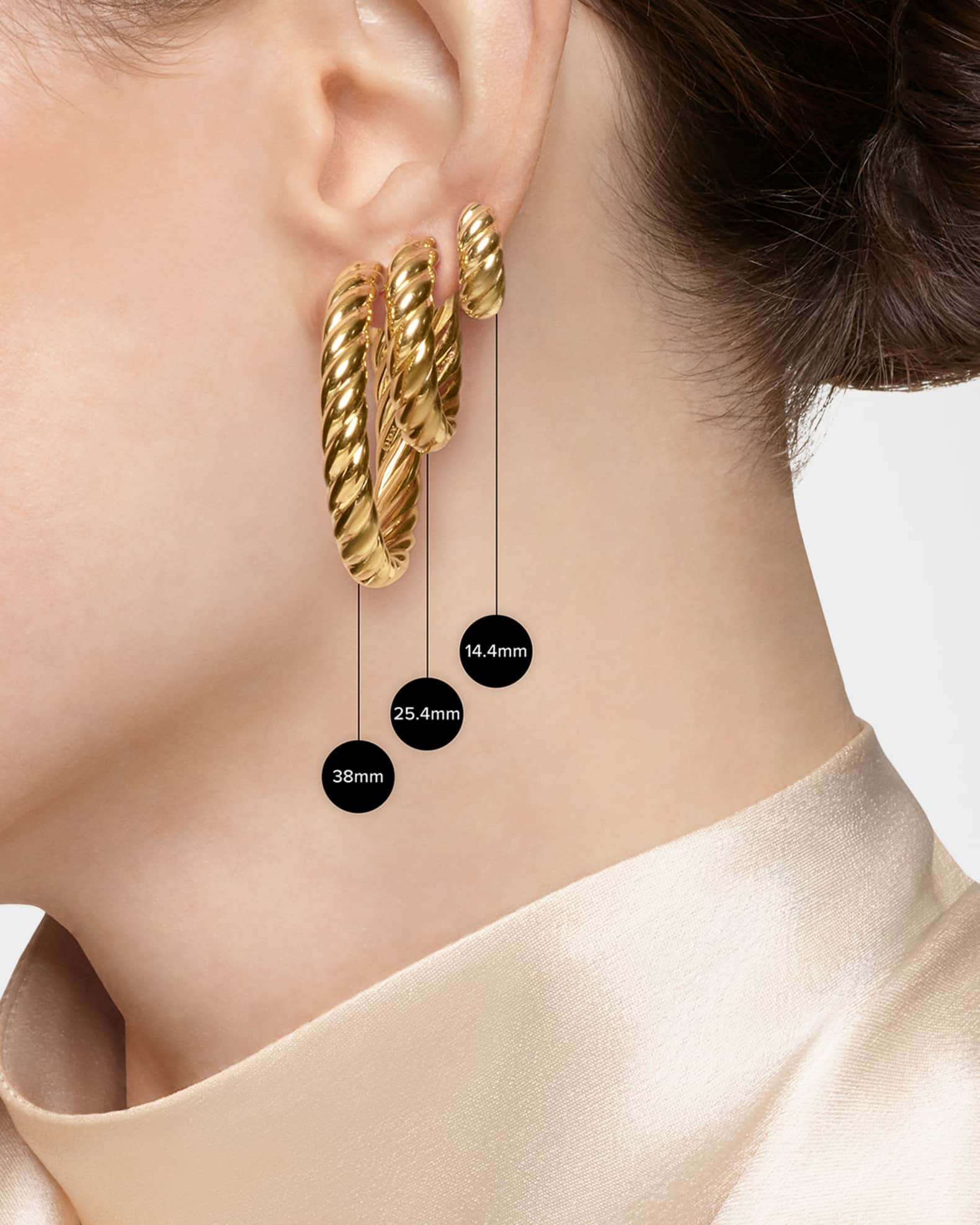 ピアス Pave Sculpted Wave Hoop Earrings #3124 14ct Vermeil on Sterling Silver Mia Wave Hoop Earring by