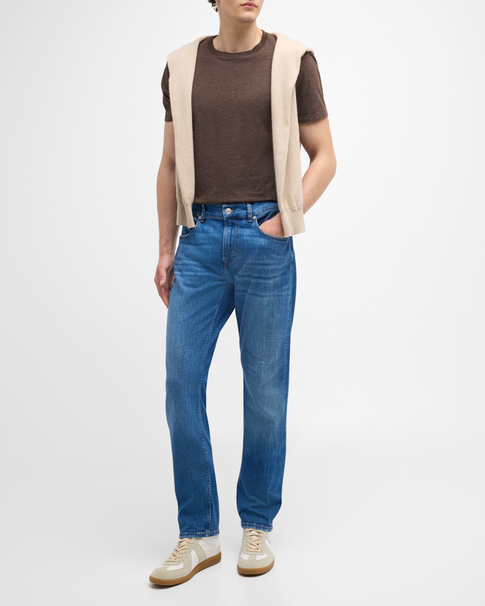7 for all mankind Men's The Straight Stretch Denim Jeans | Neiman Marcus