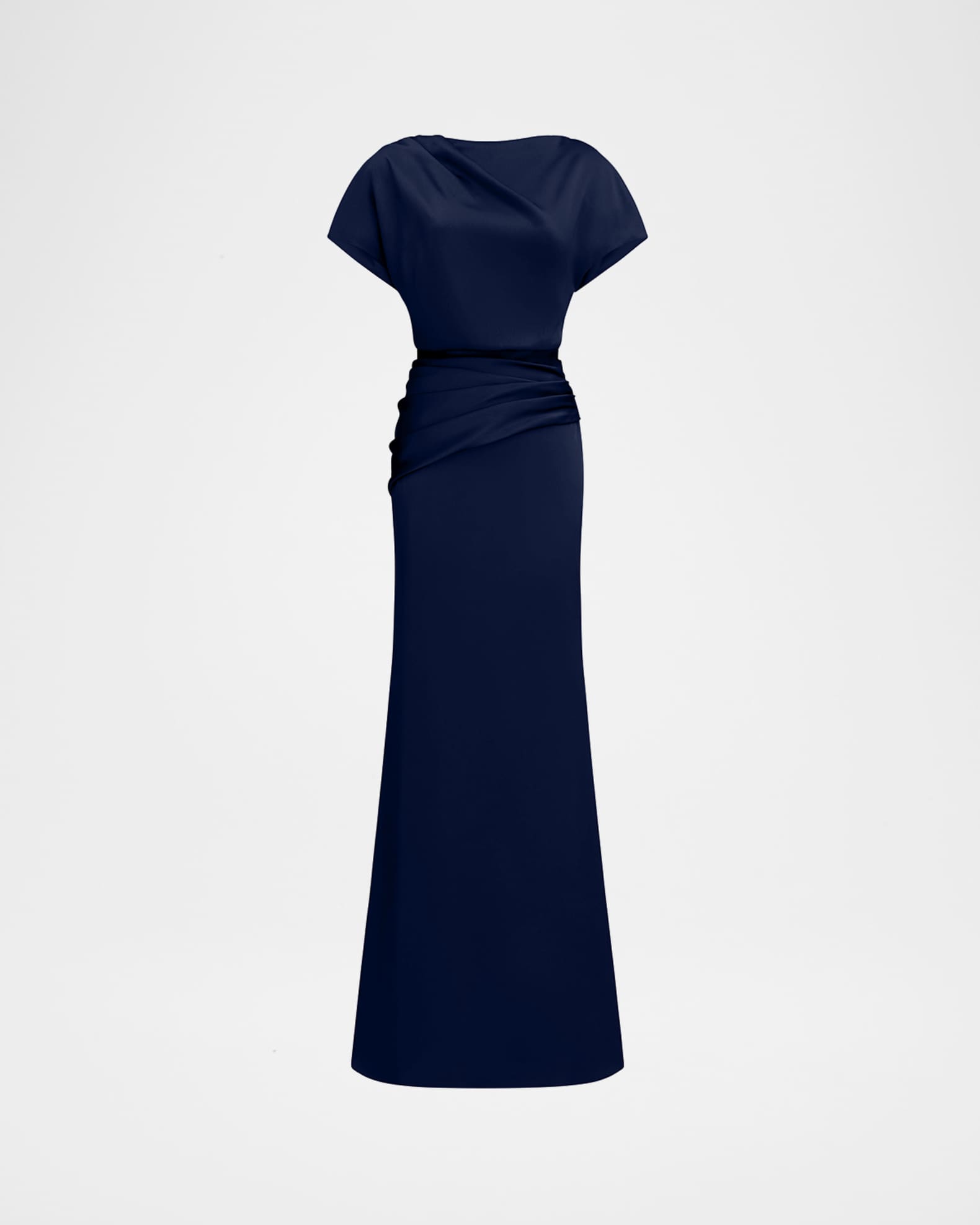 Draped Satin Trumpet Gown 0