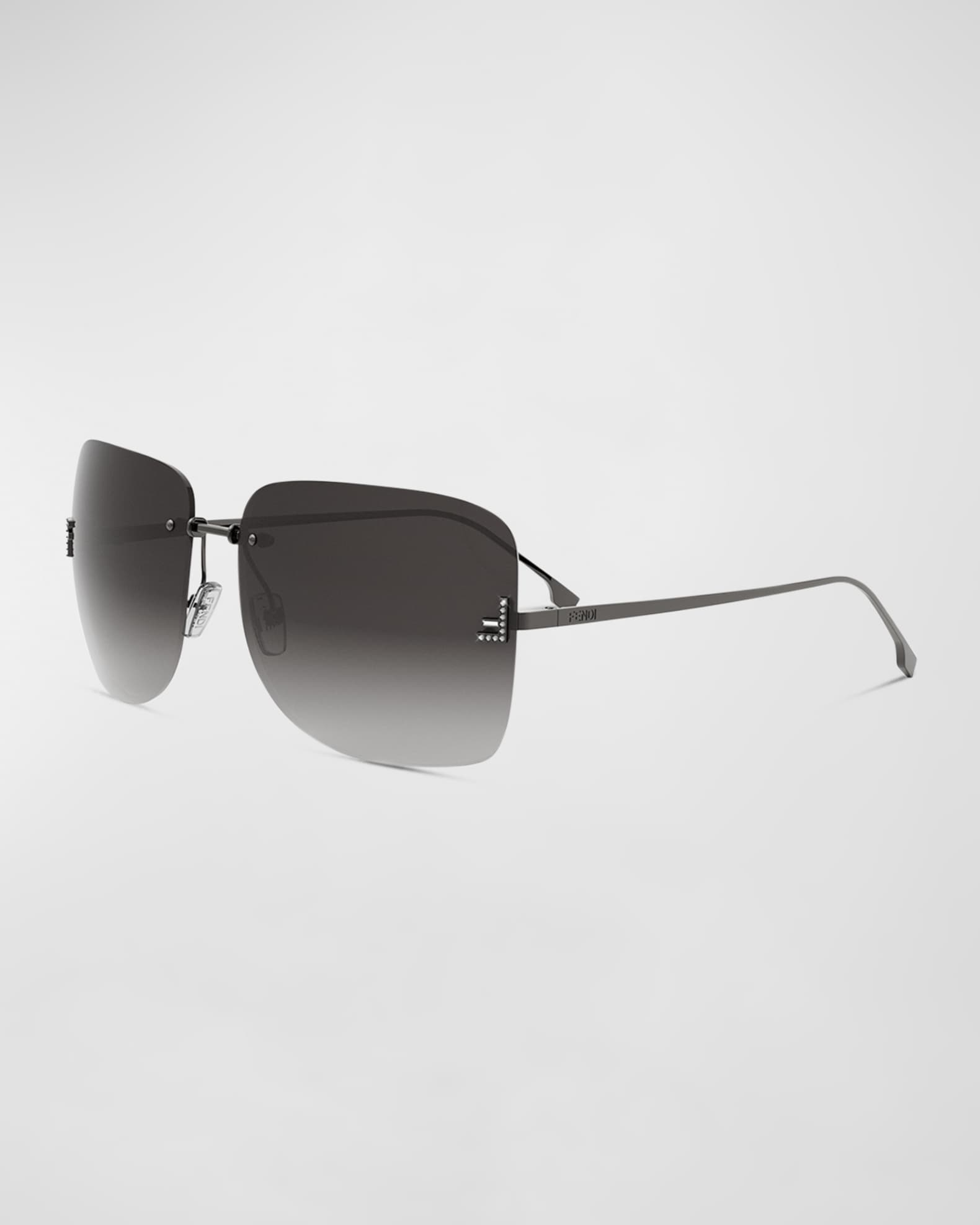 Fendi Fendi First Embellished Metal Square Sunglasses | Neiman Marcus