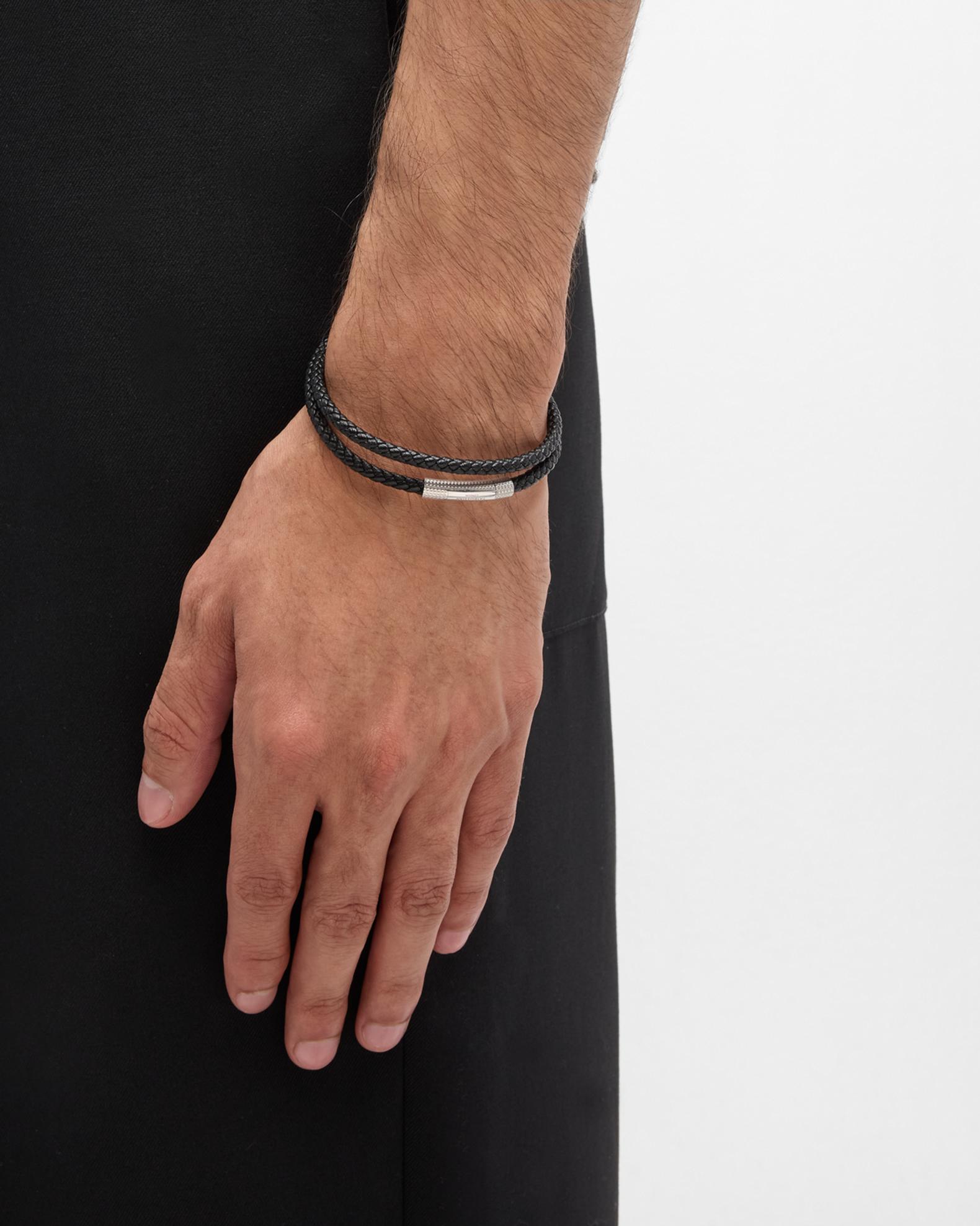 Tateossian Men's Braided Leather Bracelet, Large | Neiman Marcus