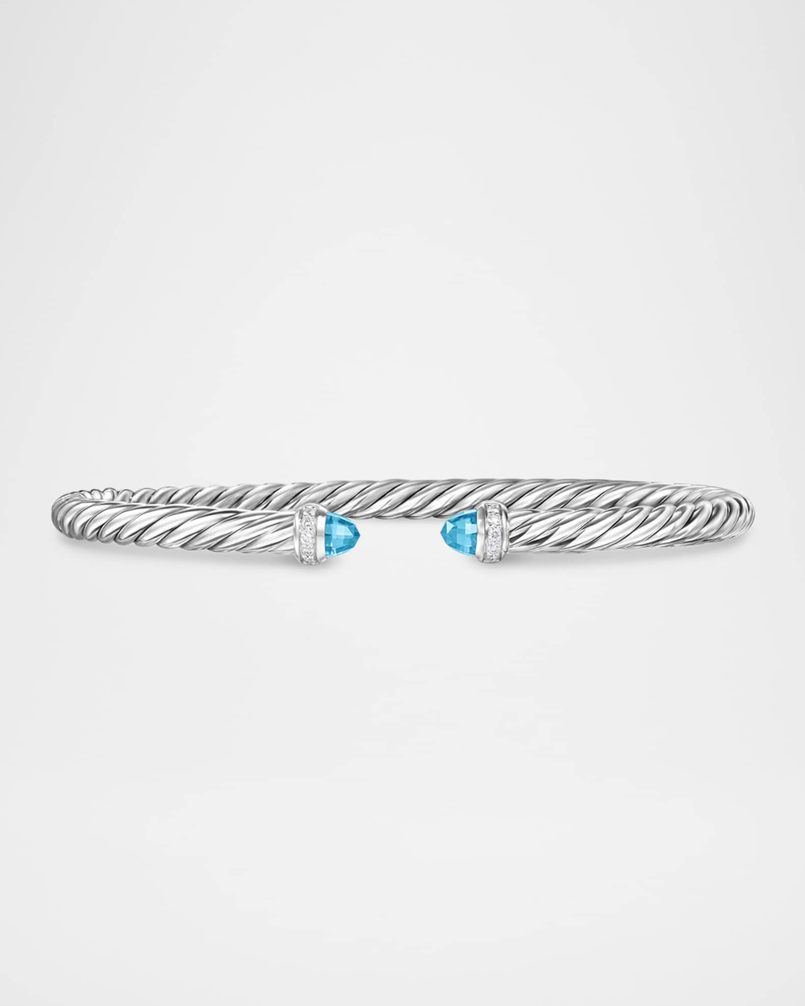 Modern Cable Flex Bracelet with Gemstones and Diamonds in