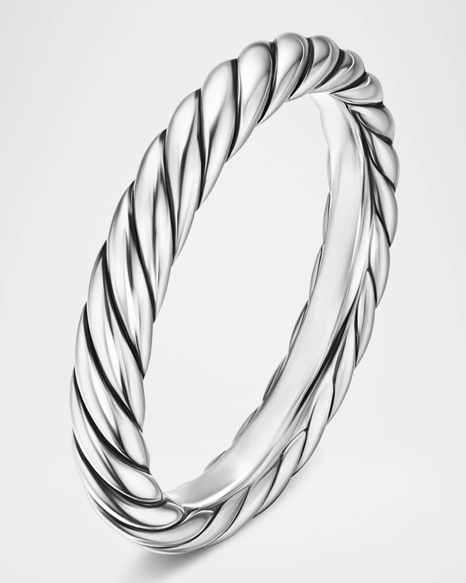 Modern Cable Band Ring in Silver, 3.4mm 1