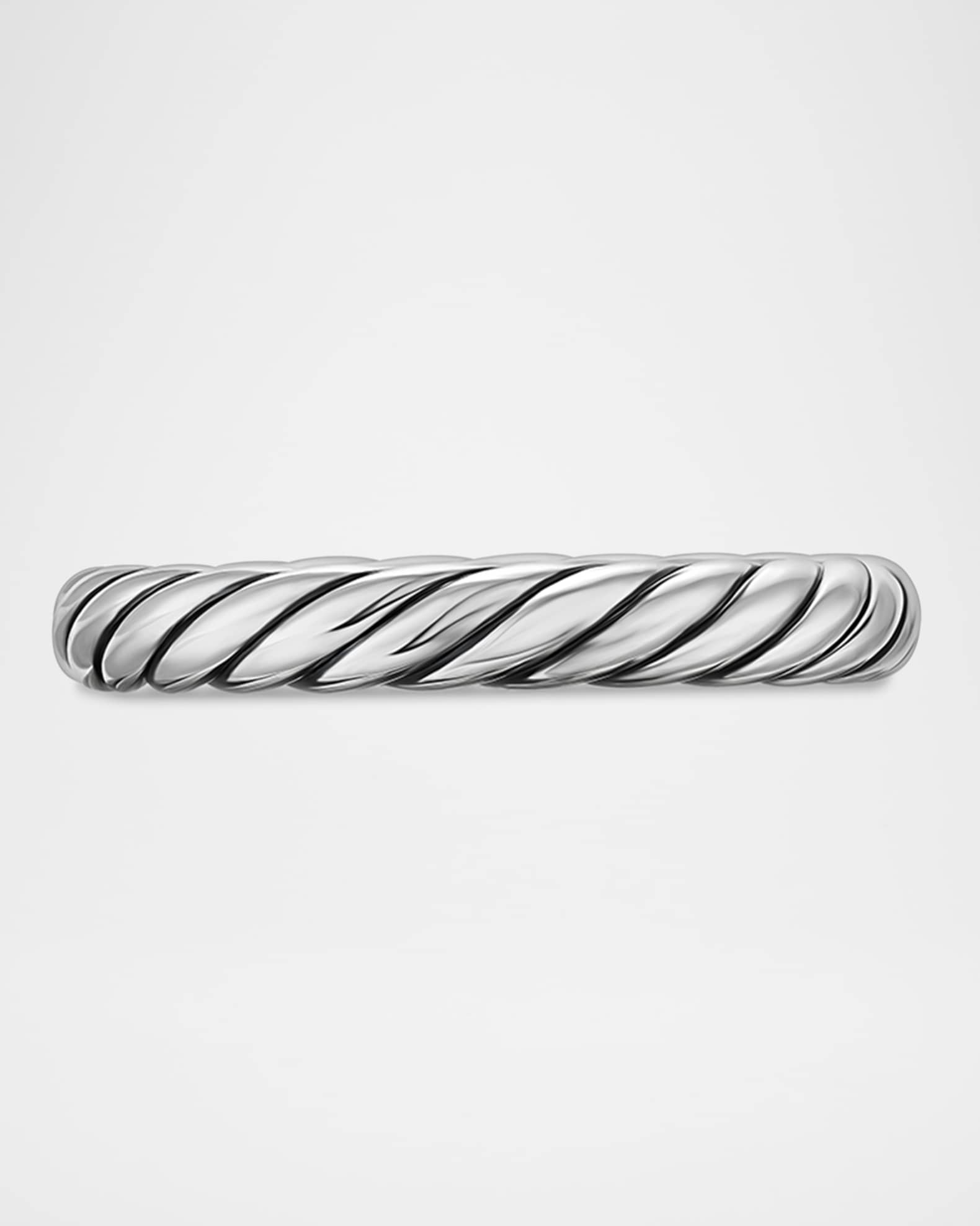 Modern Cable Band Ring in Silver, 3.4mm 0
