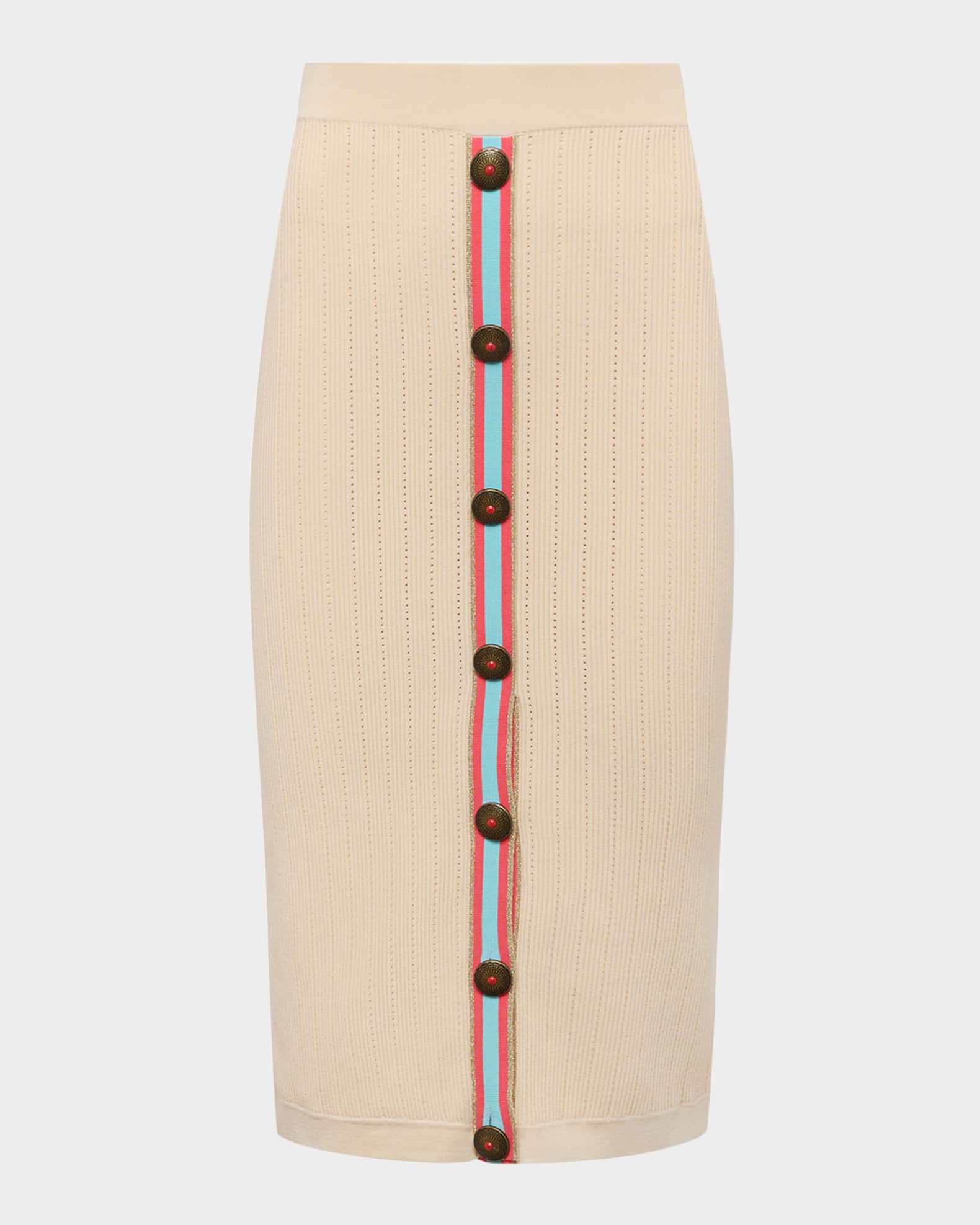 Melania Pointelle Knit Midi Skirt 0