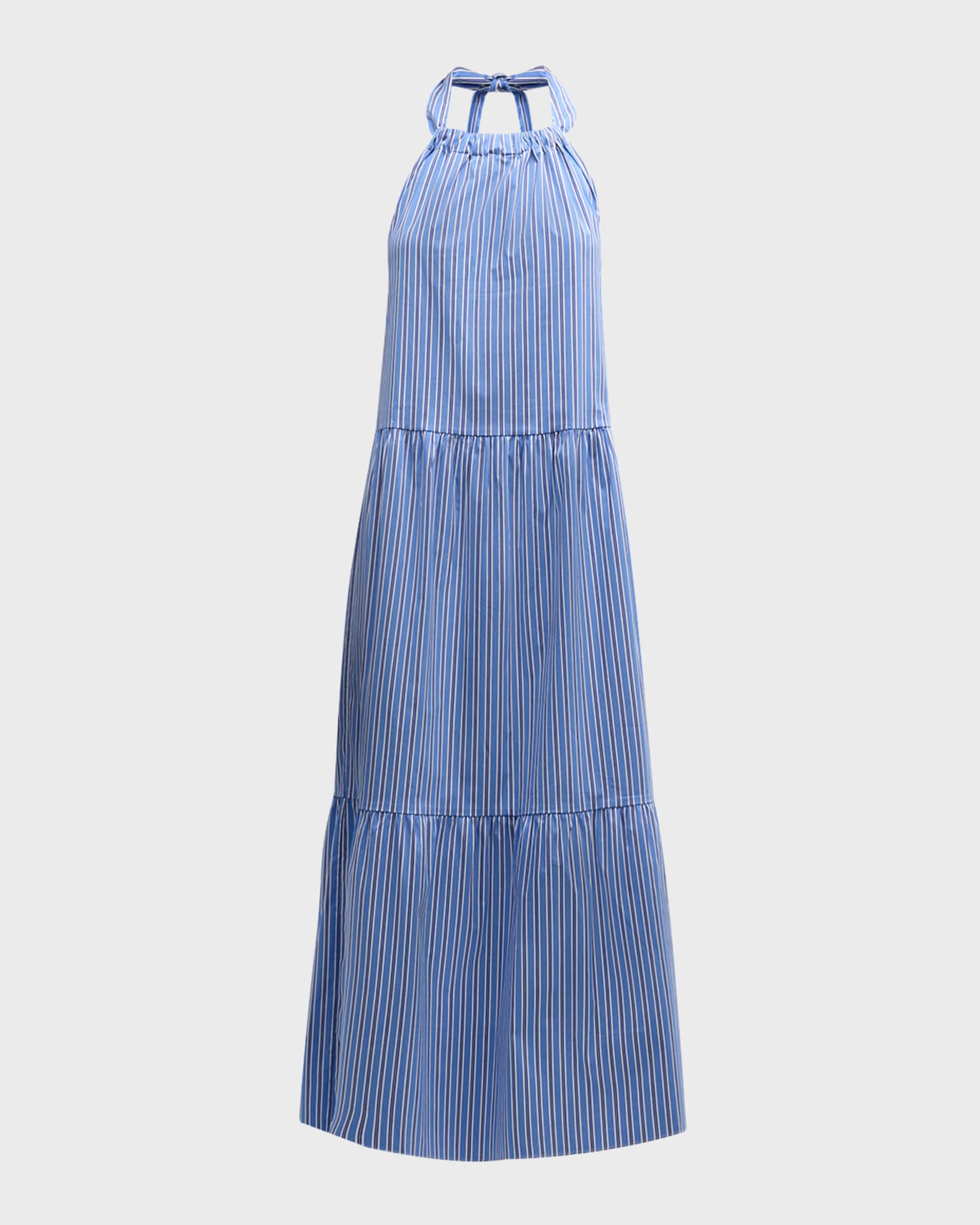 The Kai Striped Poplin Maxi Dress 0