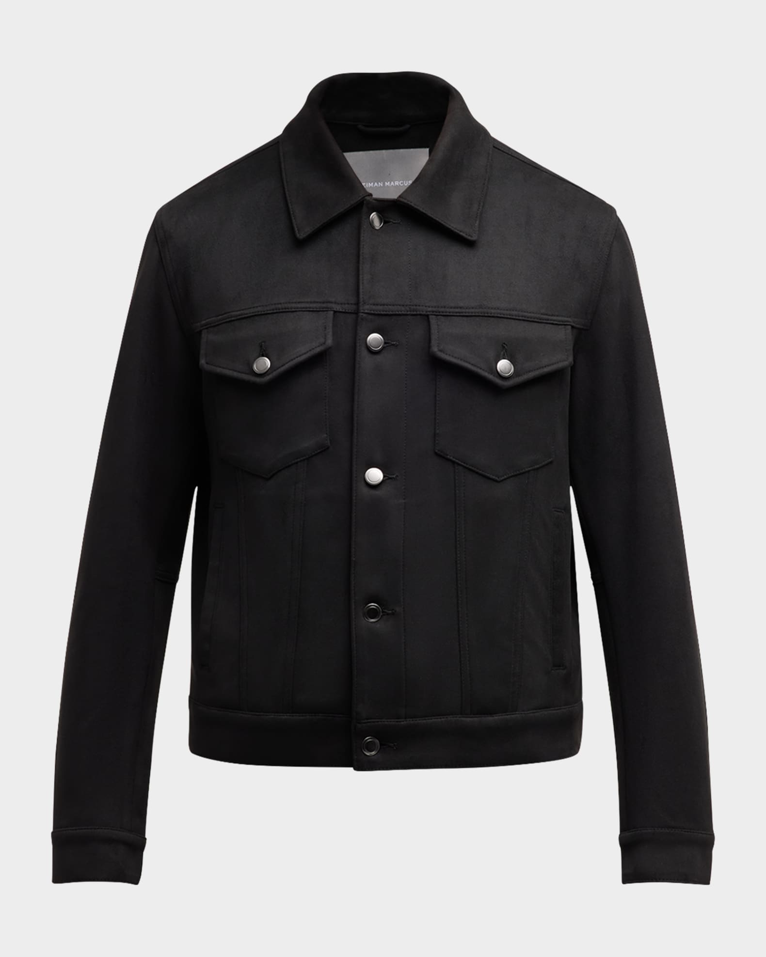 Neiman Marcus Men s Moleskin Effect Trucker Jacket Black Men s XL Coats Jackets Outerwear Denim Jean Trucker Jackets