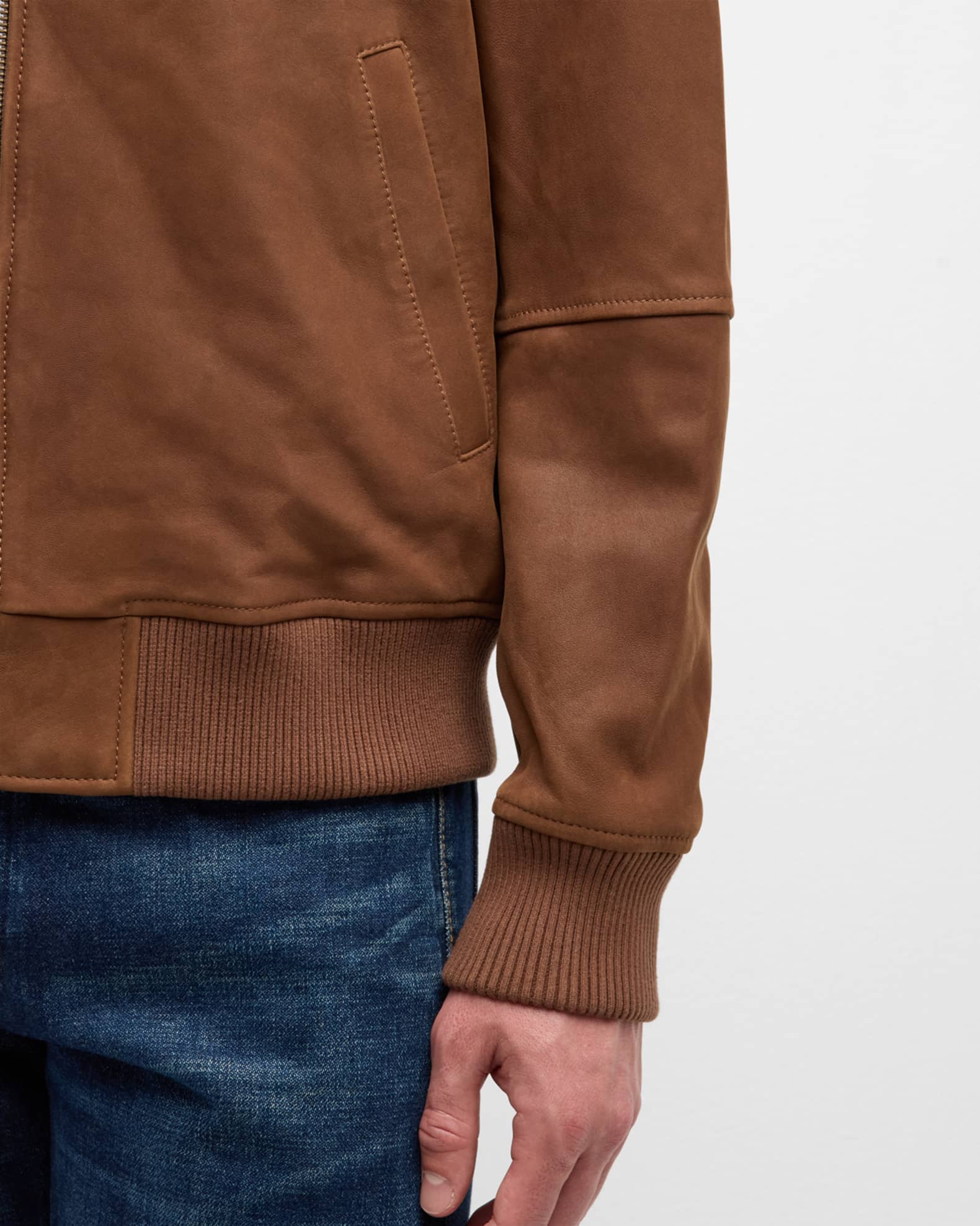 Men s Classic Leather Bomber Jacket