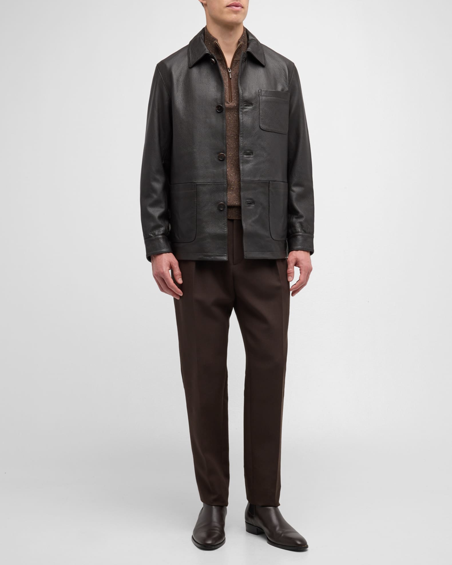 Men s Cordoba Lamb Leather Chore Jacket