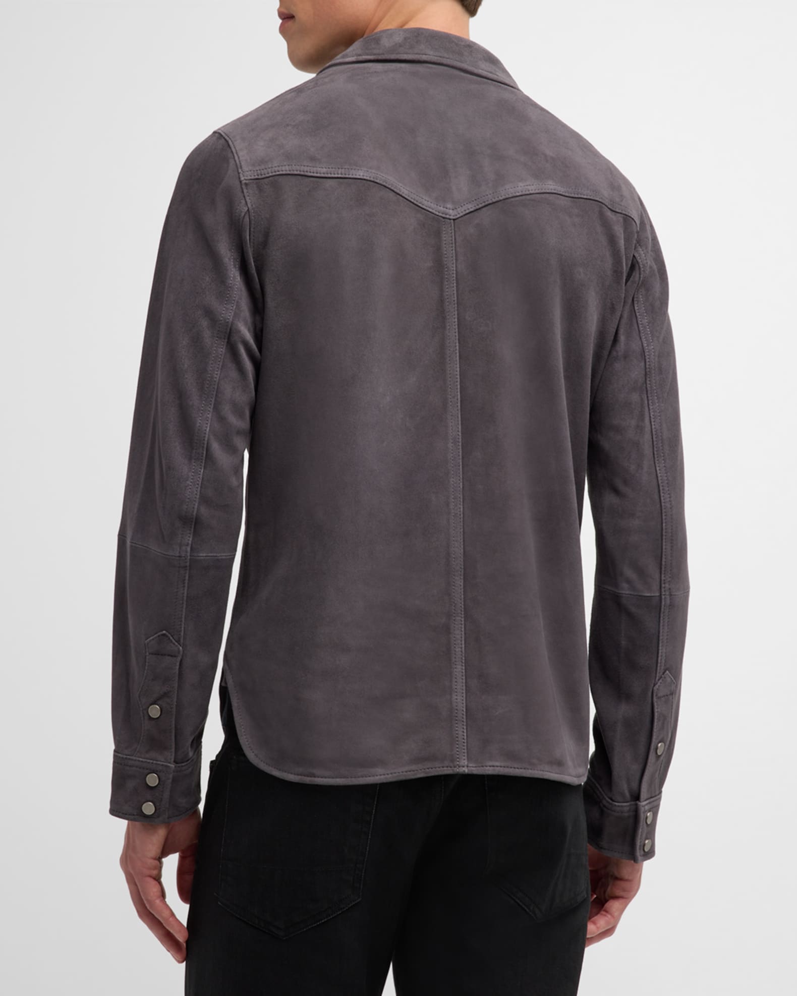 Men s Goat Suede Trucker Shirt Jacket