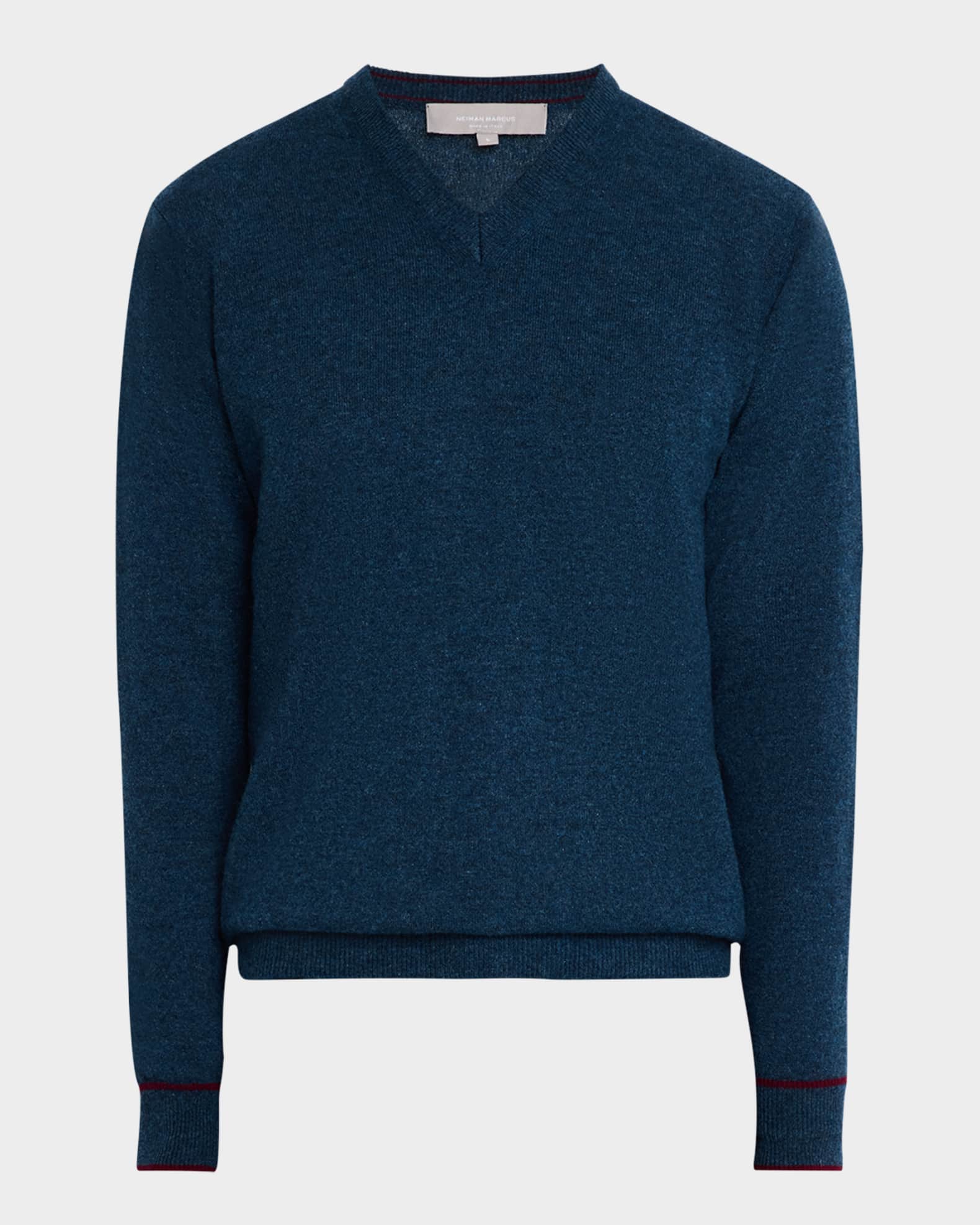 Men s Recycled Cashmere V Neck Sweater