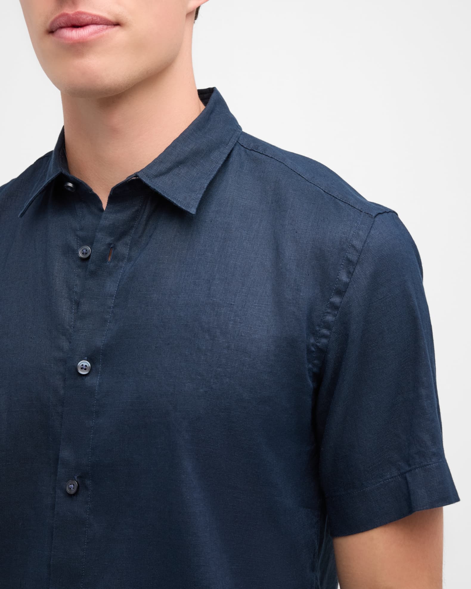 Como Collared Linen Shirt - Short Sleeve